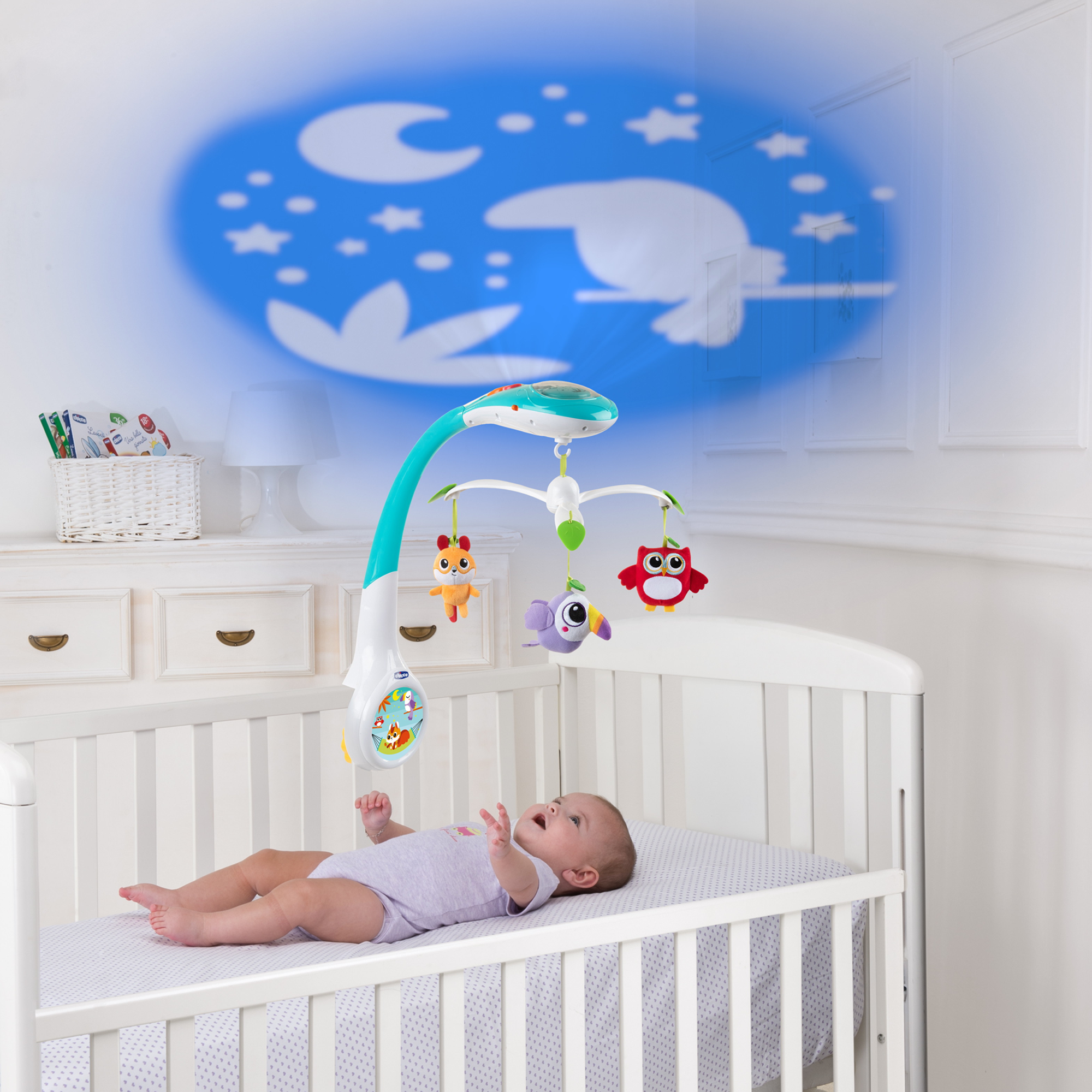 Mobilés, chicco, Mehrfarbig – Besonderheit: mit Projektionen und Musik