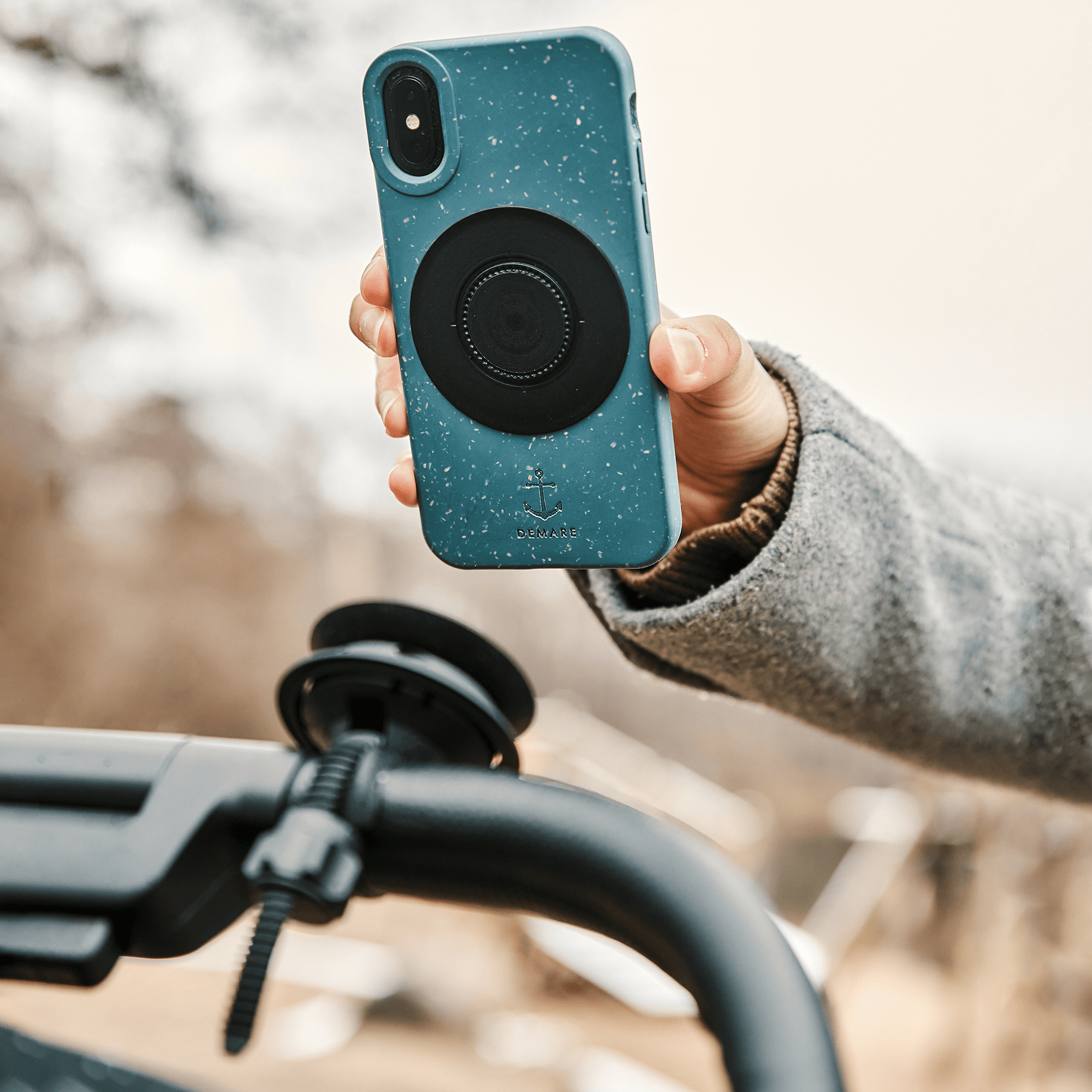 Adapter, FIDLOCK, Schwarz – Besonderheit: vakuum-magnetische Smartphone-Halterung
