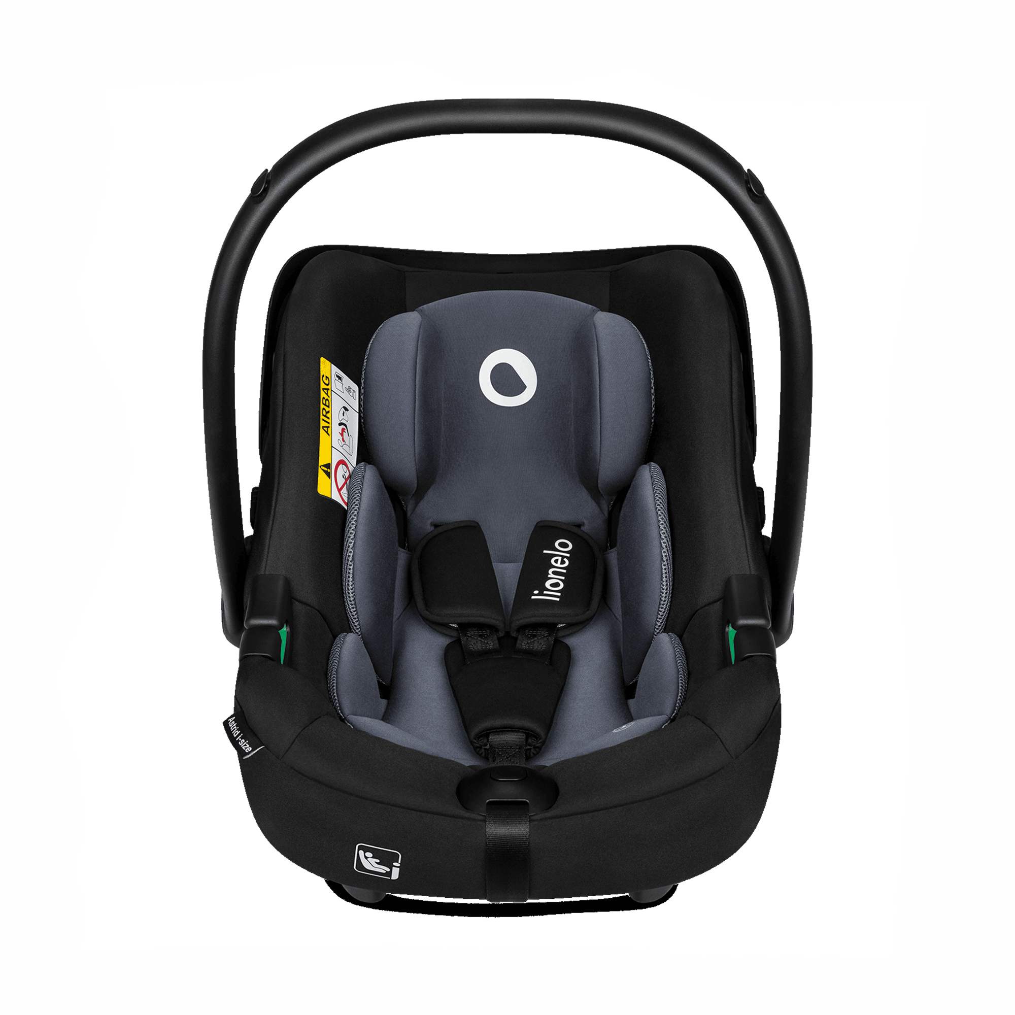 Babyschalen 0-13 kg, Gruppe 0+, lionelo, Schwarz – Produktansicht