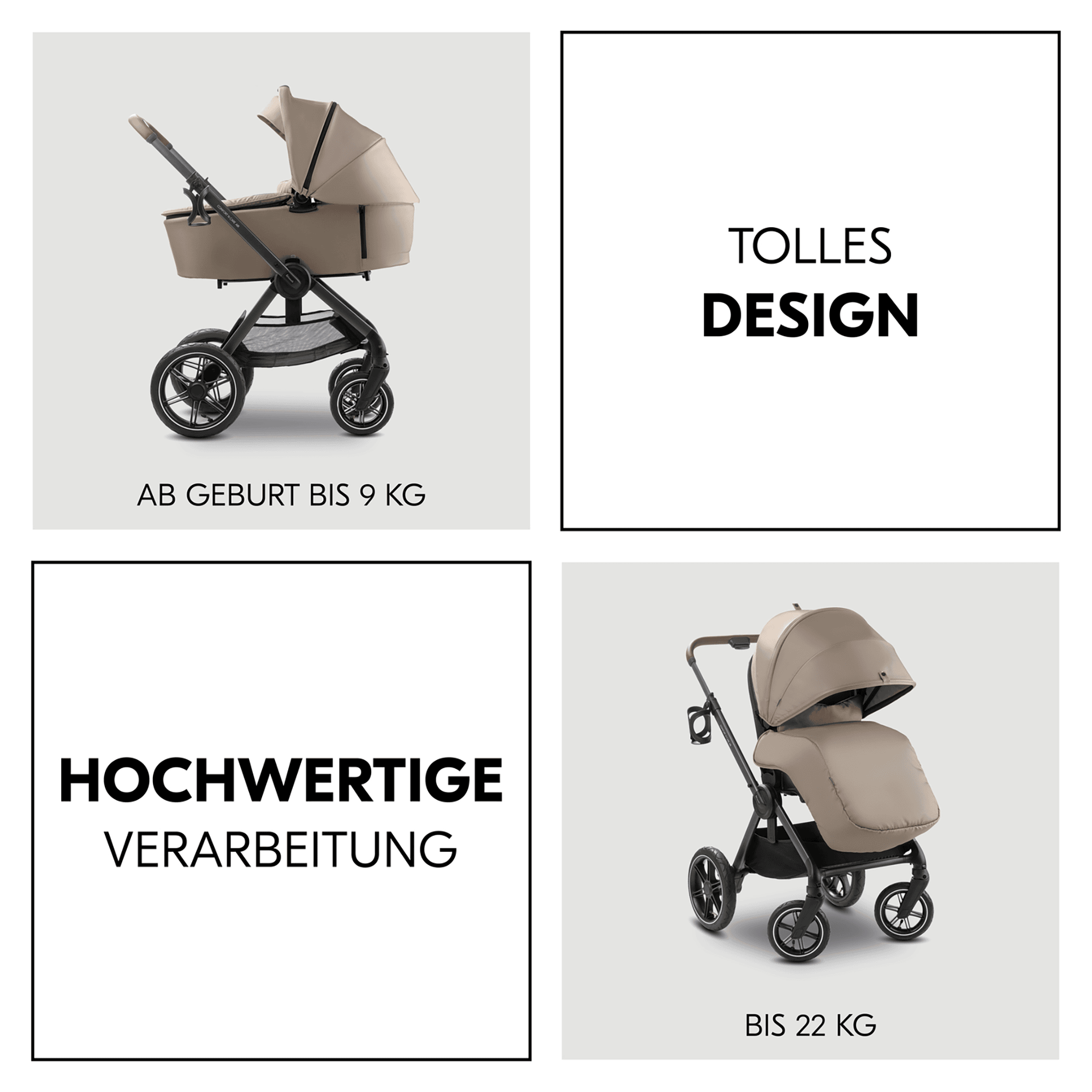 Kombi-Kinderwagen, hauck, Beige – Produktansicht