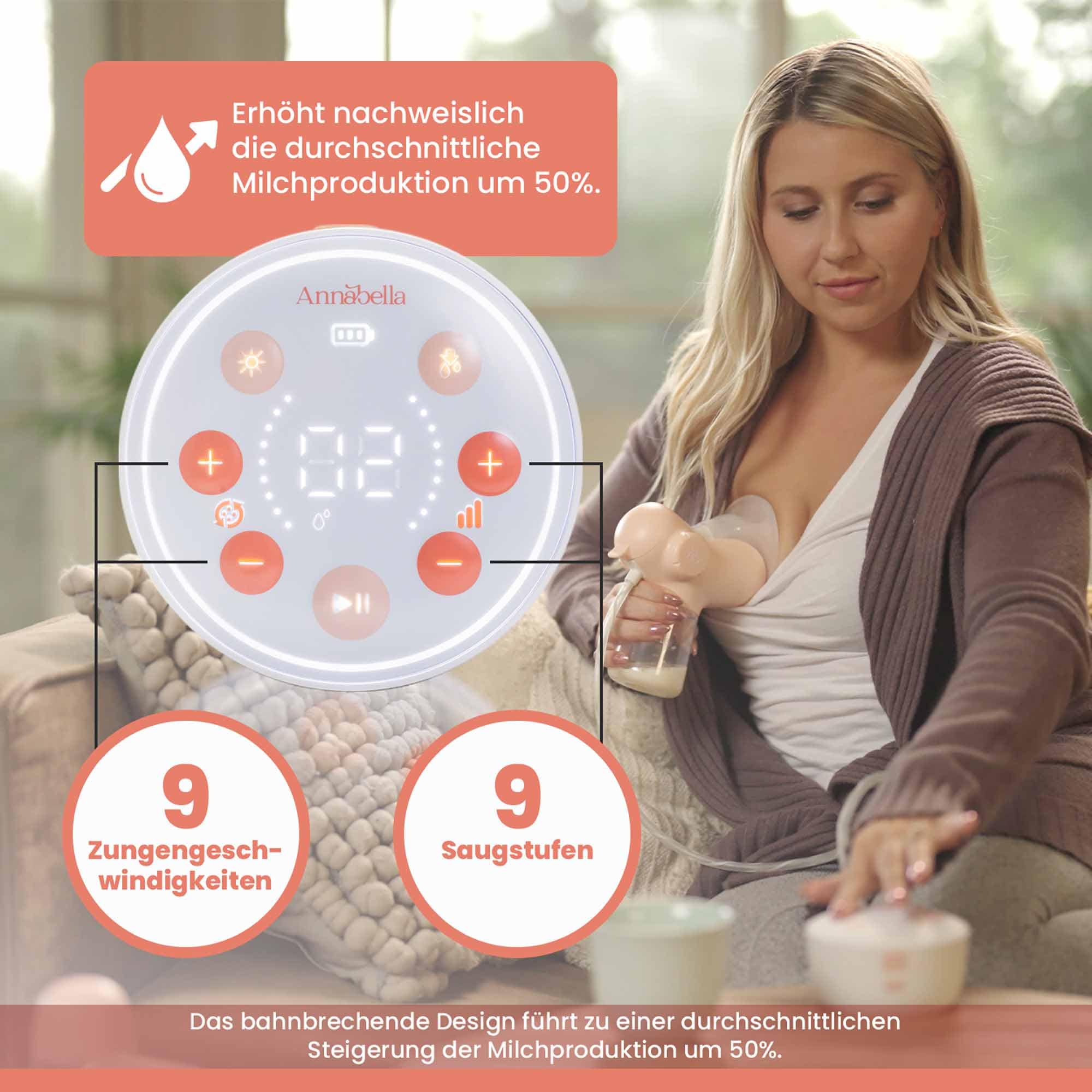 Hands Free Milchpumpen, Annabella, Beige – Produktansicht