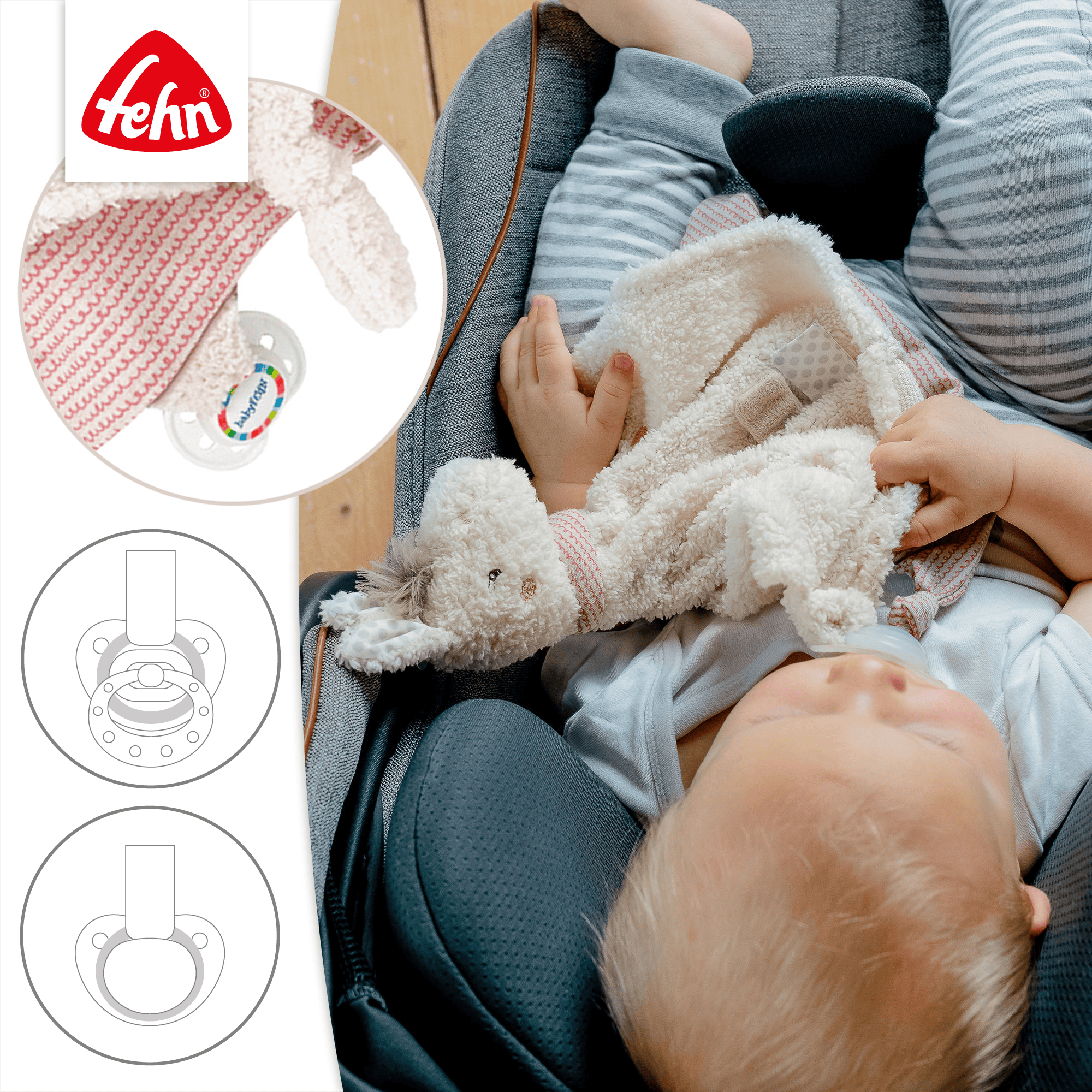 Schmusetücher, fehn, Beige – Produktansicht
