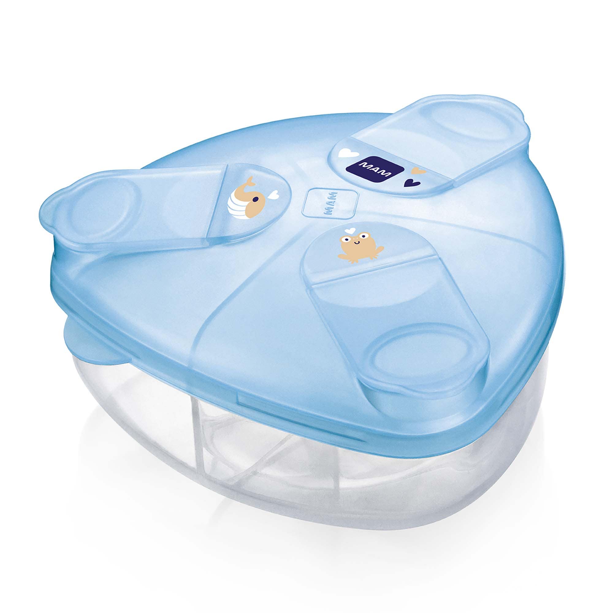 Milchpulver Portionierer, MAM, Blau – Besonderheit: bietet Platz für 3 Portionen