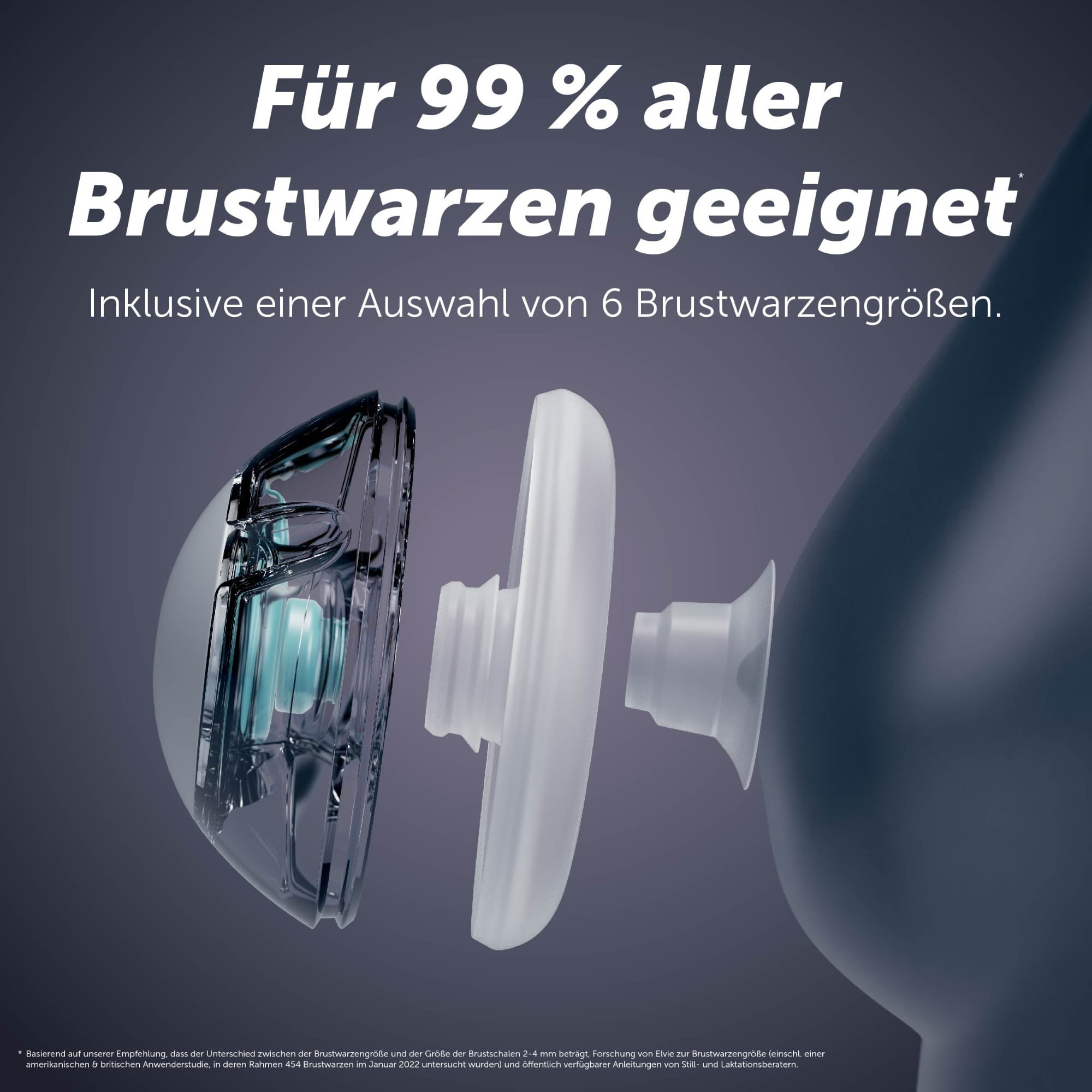 Hands Free Milchpumpen, elvie, Transparent – Produktansicht