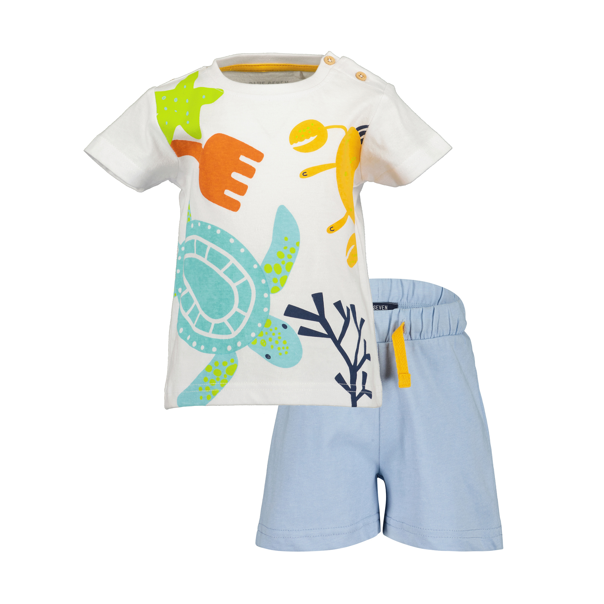 Kurzarmshirts, blue seven, Weiß – Besonderheit: Set aus Kurzarmshirt und kurzer Shorts