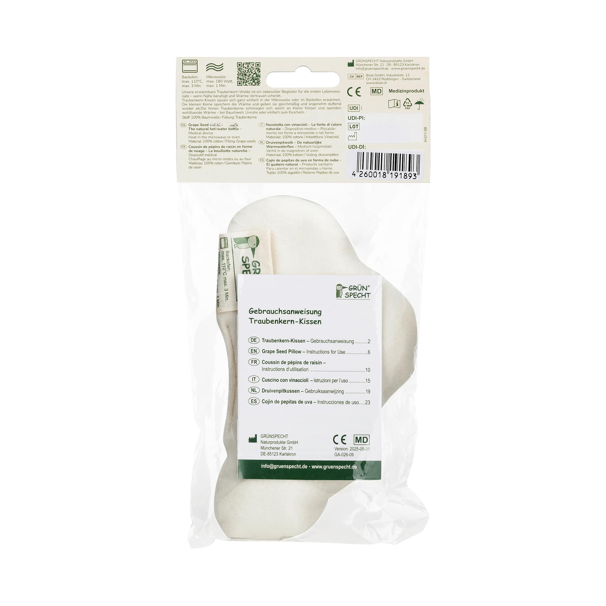 Wärmekissen & -flaschen, GRÜNSPECHT, Weiß – Produktansicht