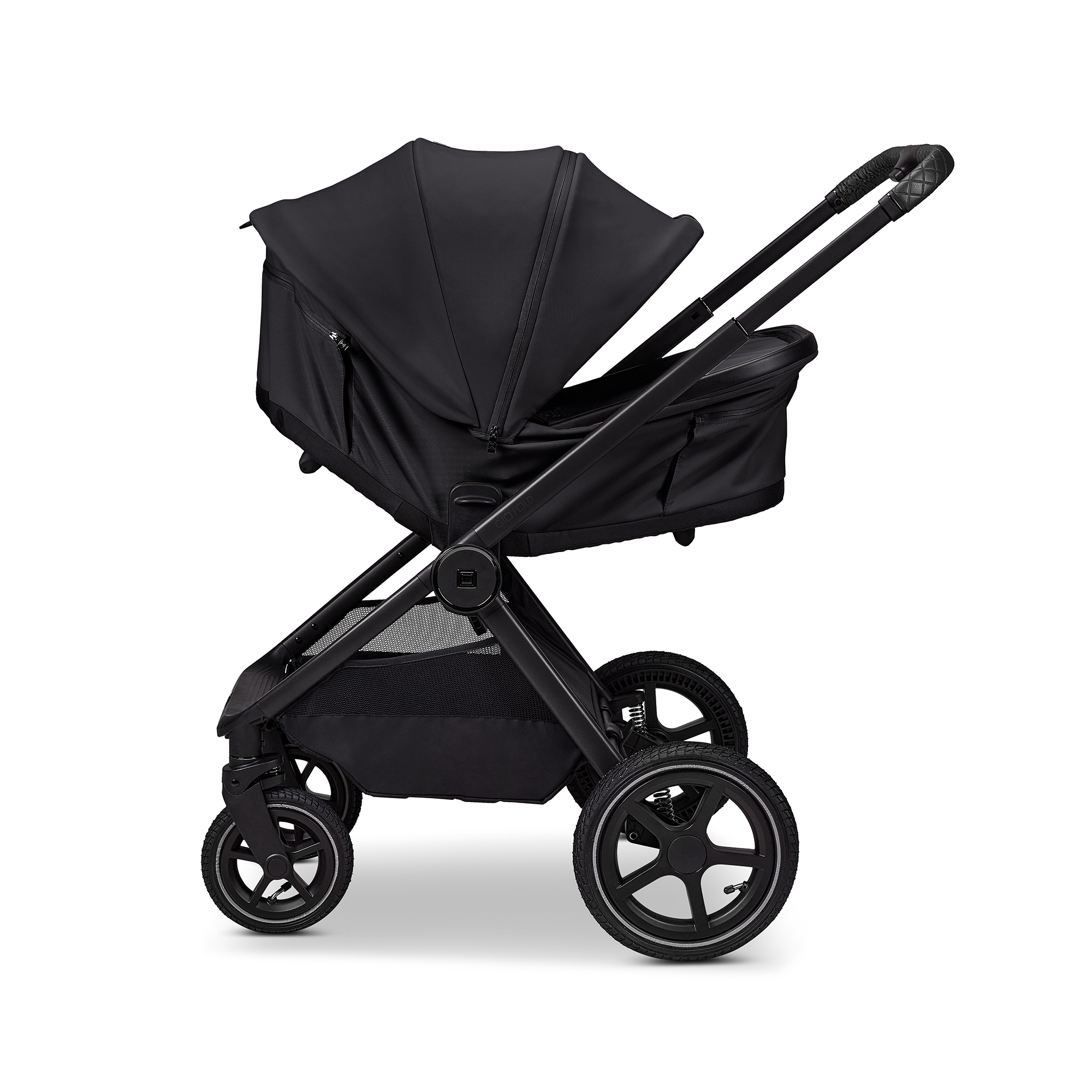 Kombi-Kinderwagen, MOON, Schwarz – Produktansicht