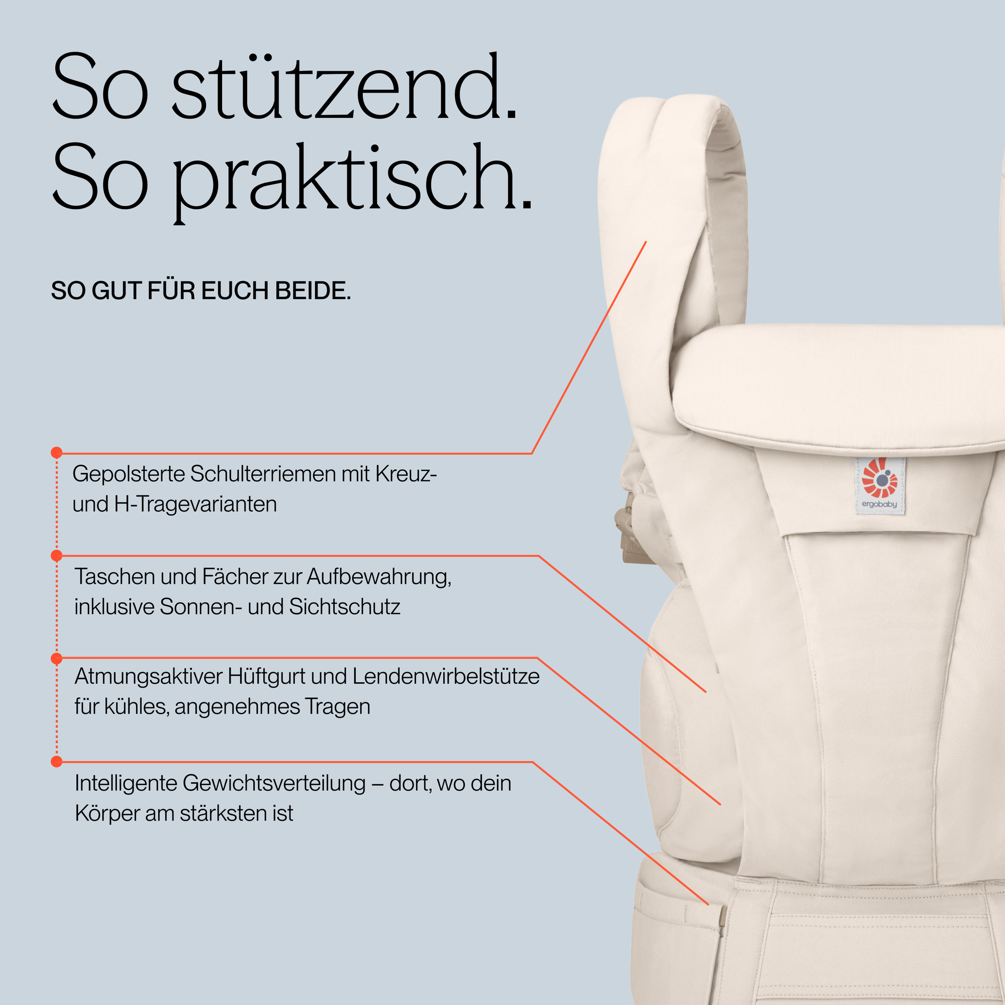 Fullbuckle Tragen, ERGObaby, Beige – Produktansicht