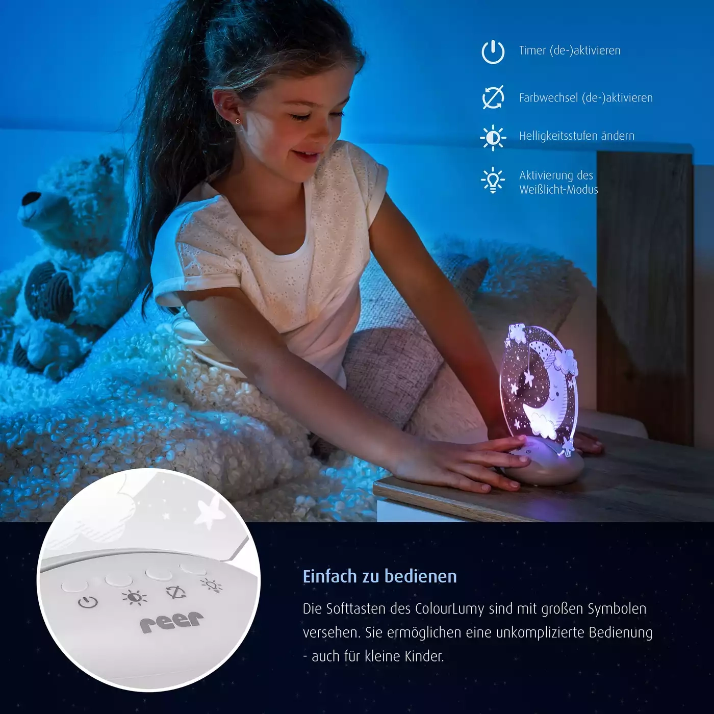 Nachtlichter, reer, Weiß – Produktansicht