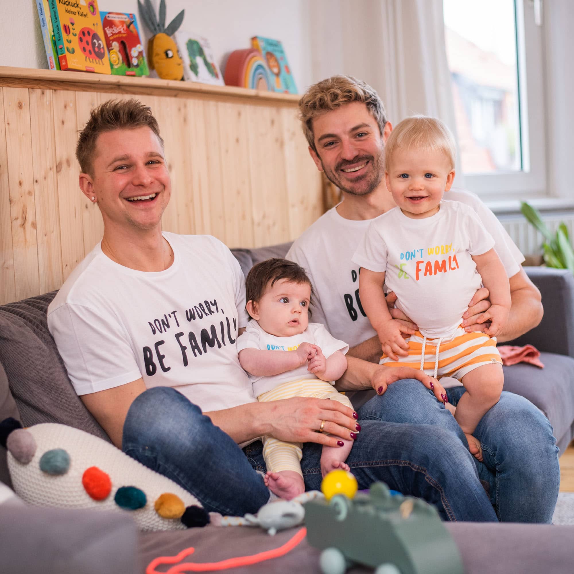 T-Shirt "Don't worry, be family" LITTLE ONE Weiß M2000584432905 2