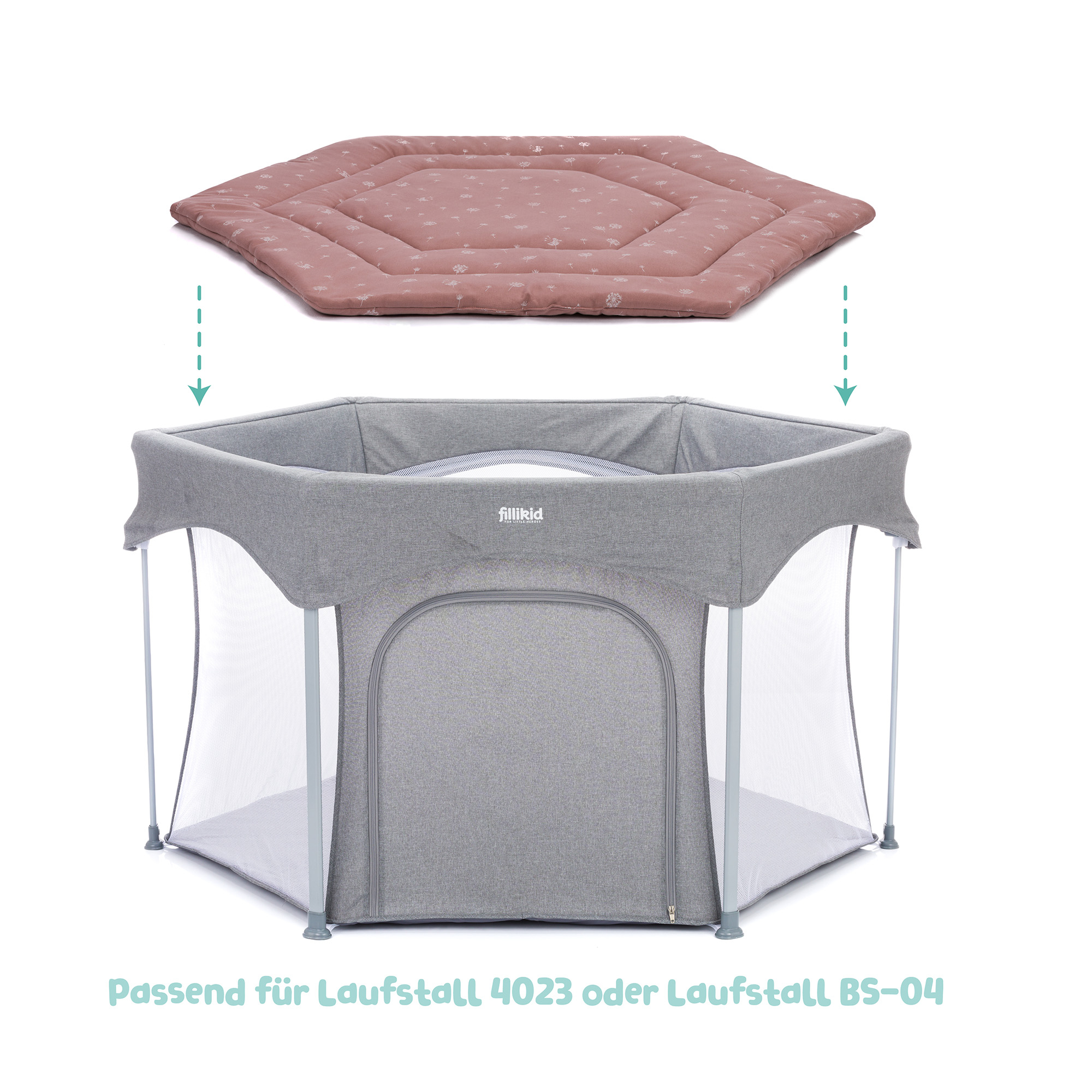 Krabbeldecken, fillikid, Pink – Besonderheit: mit weicher Polsterung