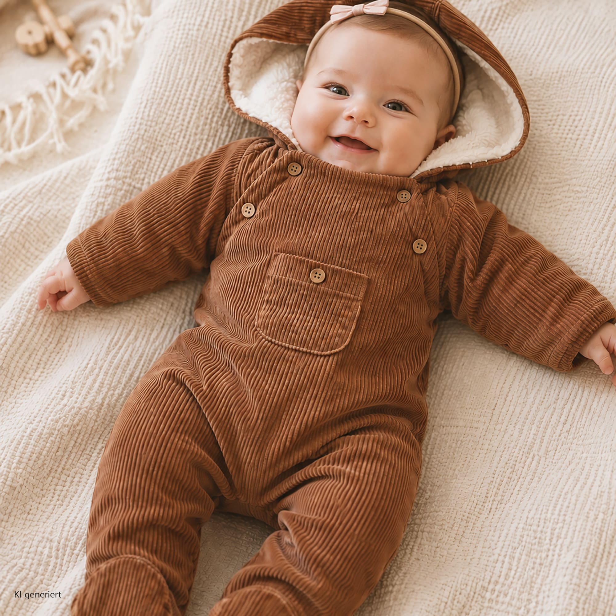 Overalls, LITTLE, Beige – Besonderheit: aus 100% Baumwolle
