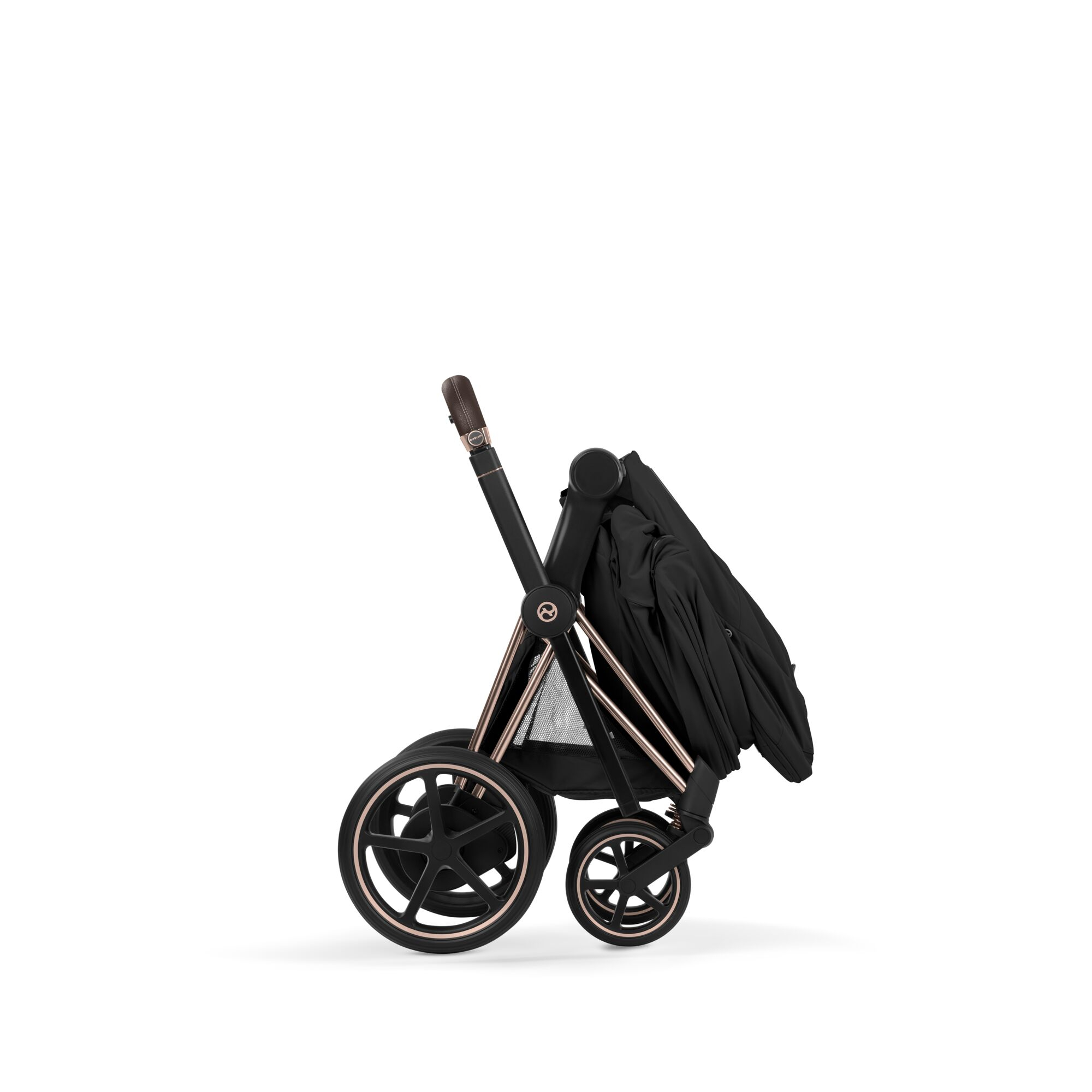Kombi-Kinderwagen, cybex PLATINUM, Schwarz – Besonderheit: mit Babywanne auf dem Rahmen faltbar