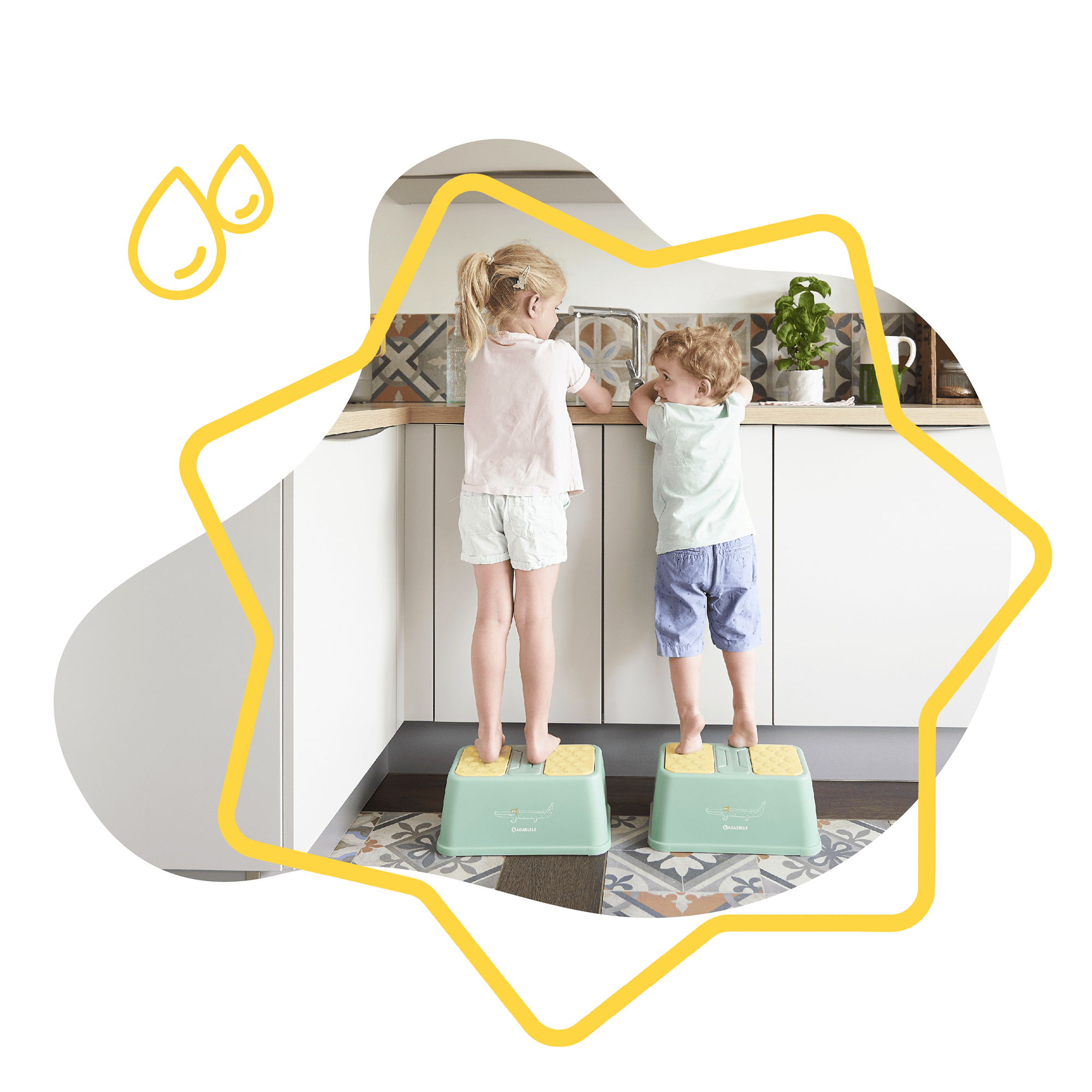 Tritthocker, badabulle, Grün – Produktansicht