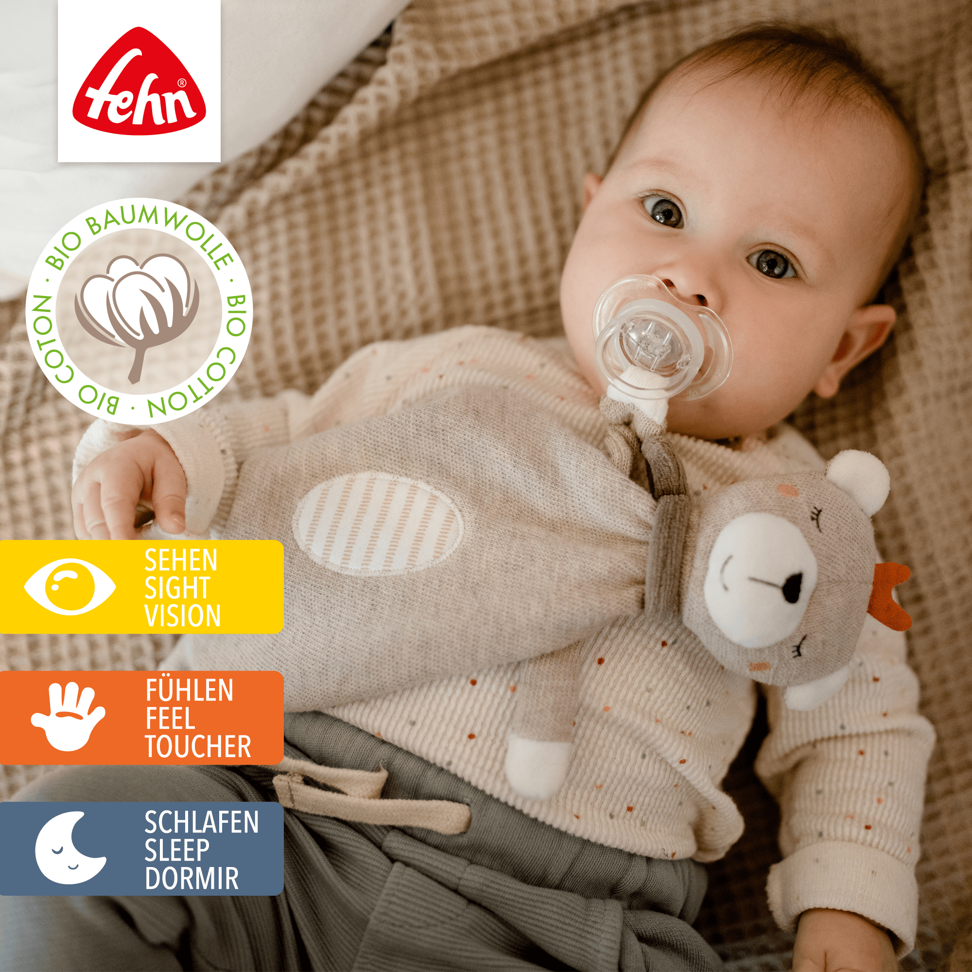 Schmusetücher, fehn, Braun – Produktansicht