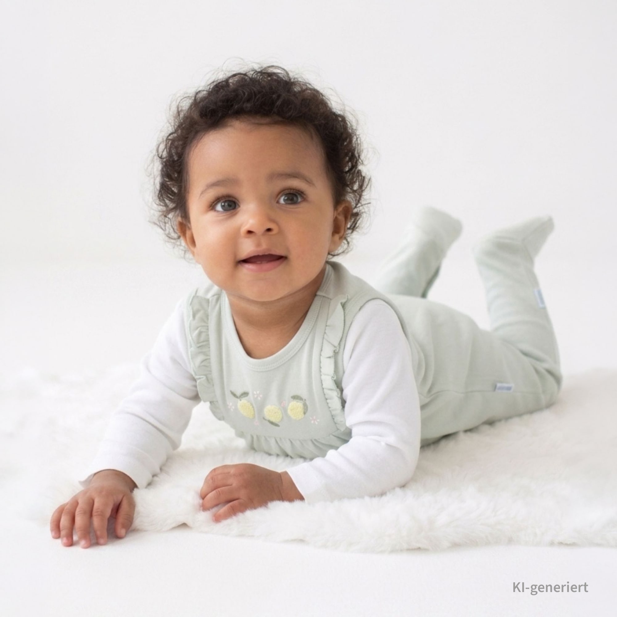 Strampler, LITTLE ONE, Grün – Besonderheit: Set bestehend aus einem Strampler und einem Langarmshirt