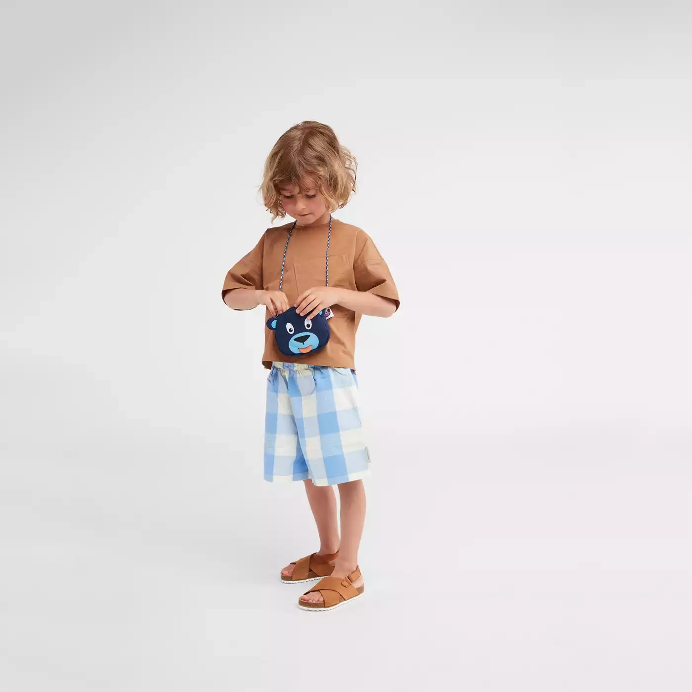 Kinderrucksäcke, Affenzahn, Blau – Besonderheit: Ziehzunge mit Namensschild