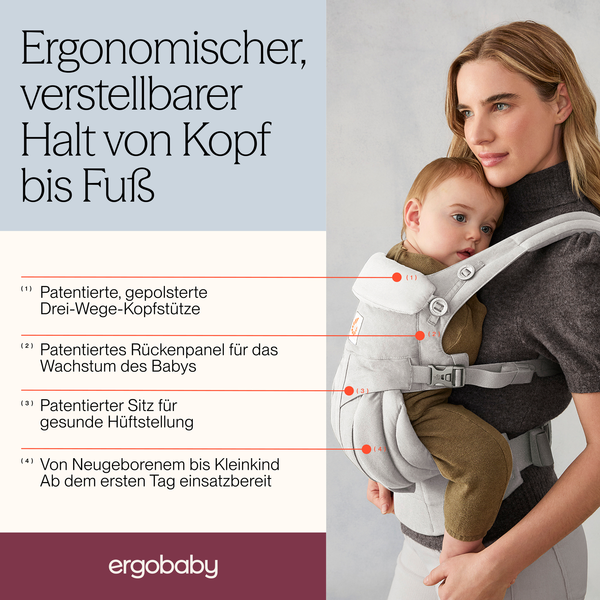 Babytragen, ERGObaby, Grün – Produktansicht