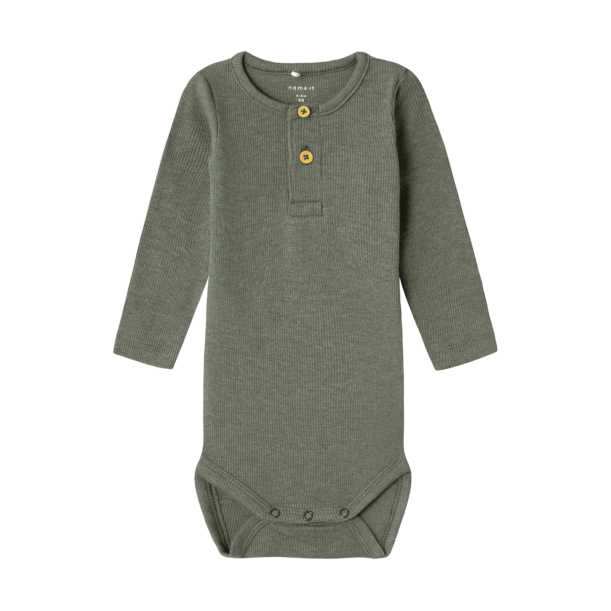 Langarmbodys, name it, Grün – Besonderheit: aus 57% Baumwolle