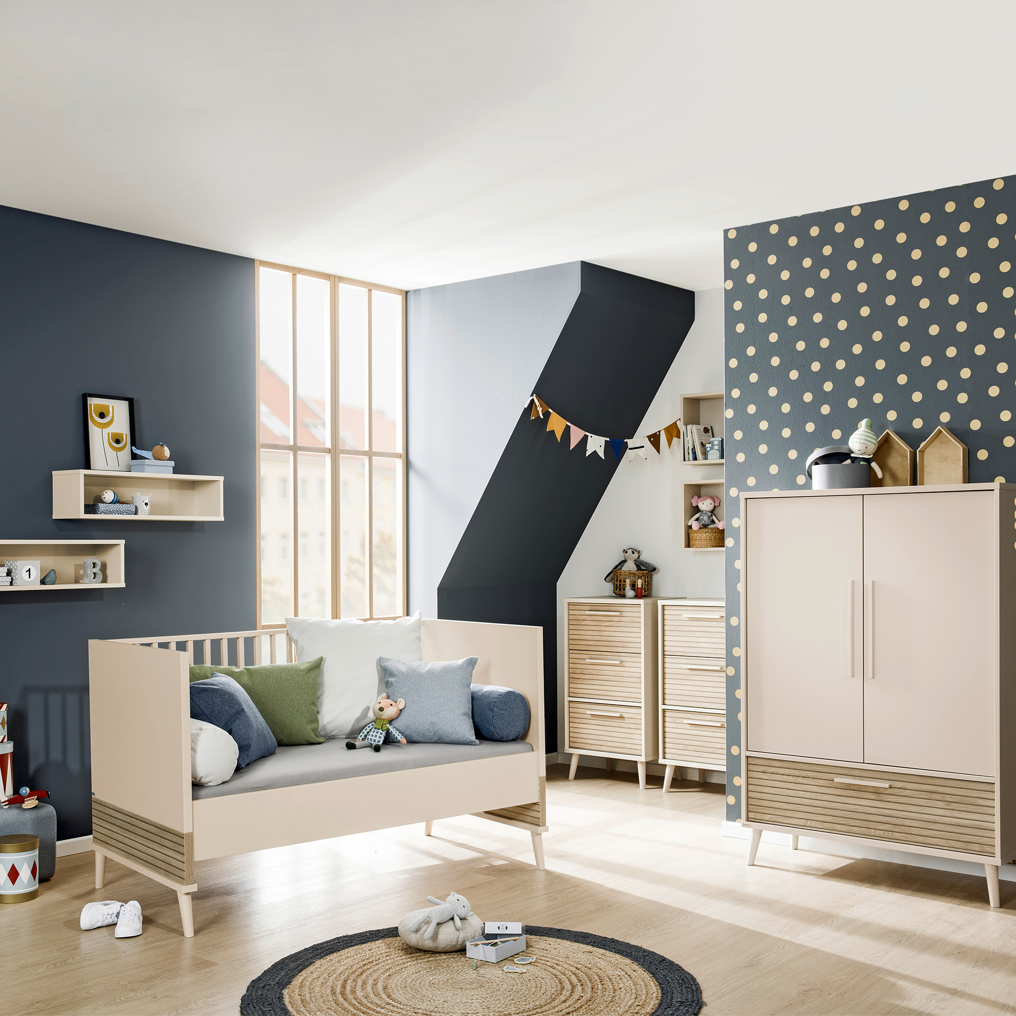 Gitterbetten 70x140 cm, PAIDI, Beige – Produktansicht