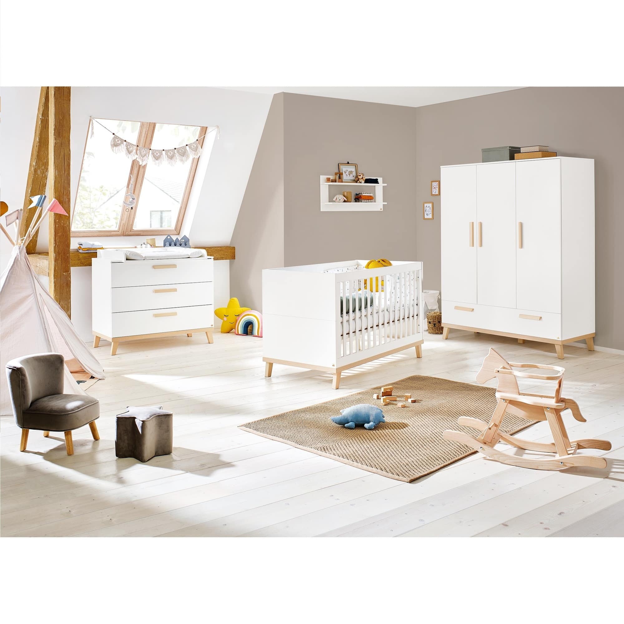 3-teiliges Spar-Set Babyzimmer Larsson Pinolino Weiß 9000000000135 1