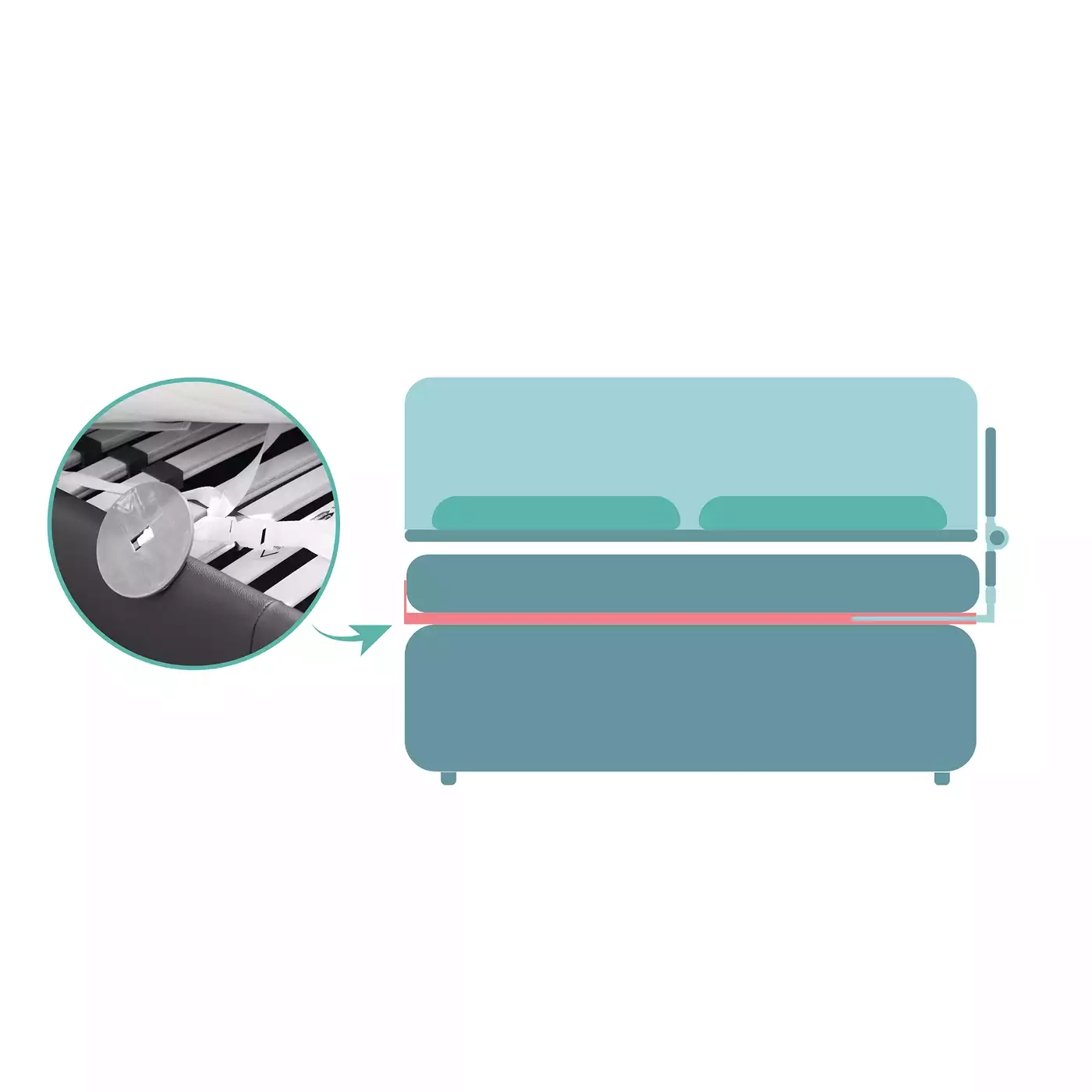 Bettgitter, fillikid, Grau – Produktansicht