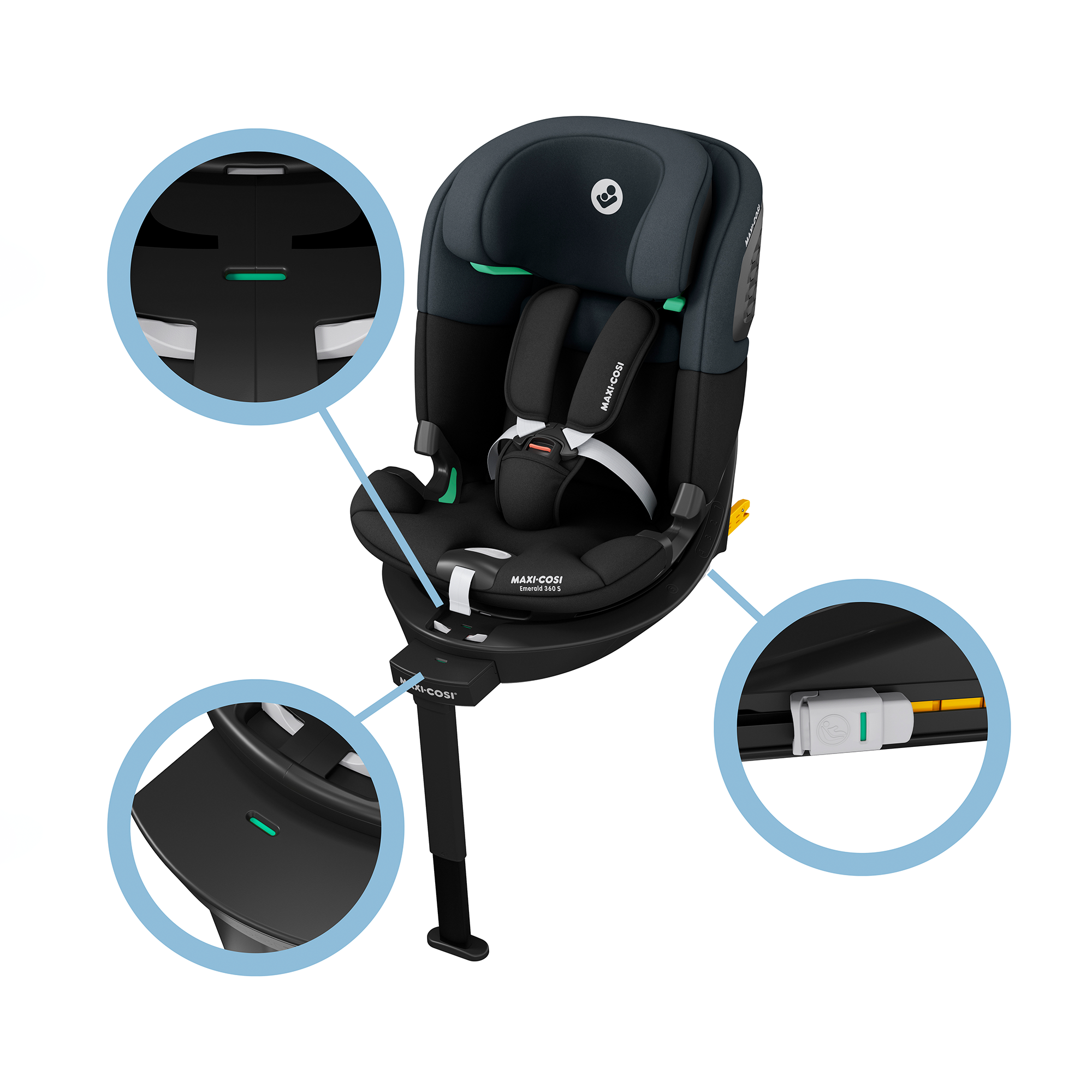 Kindersitze 9-36 kg, Gruppe 1/2/3, MAXI-COSI, Schwarz – Produktansicht