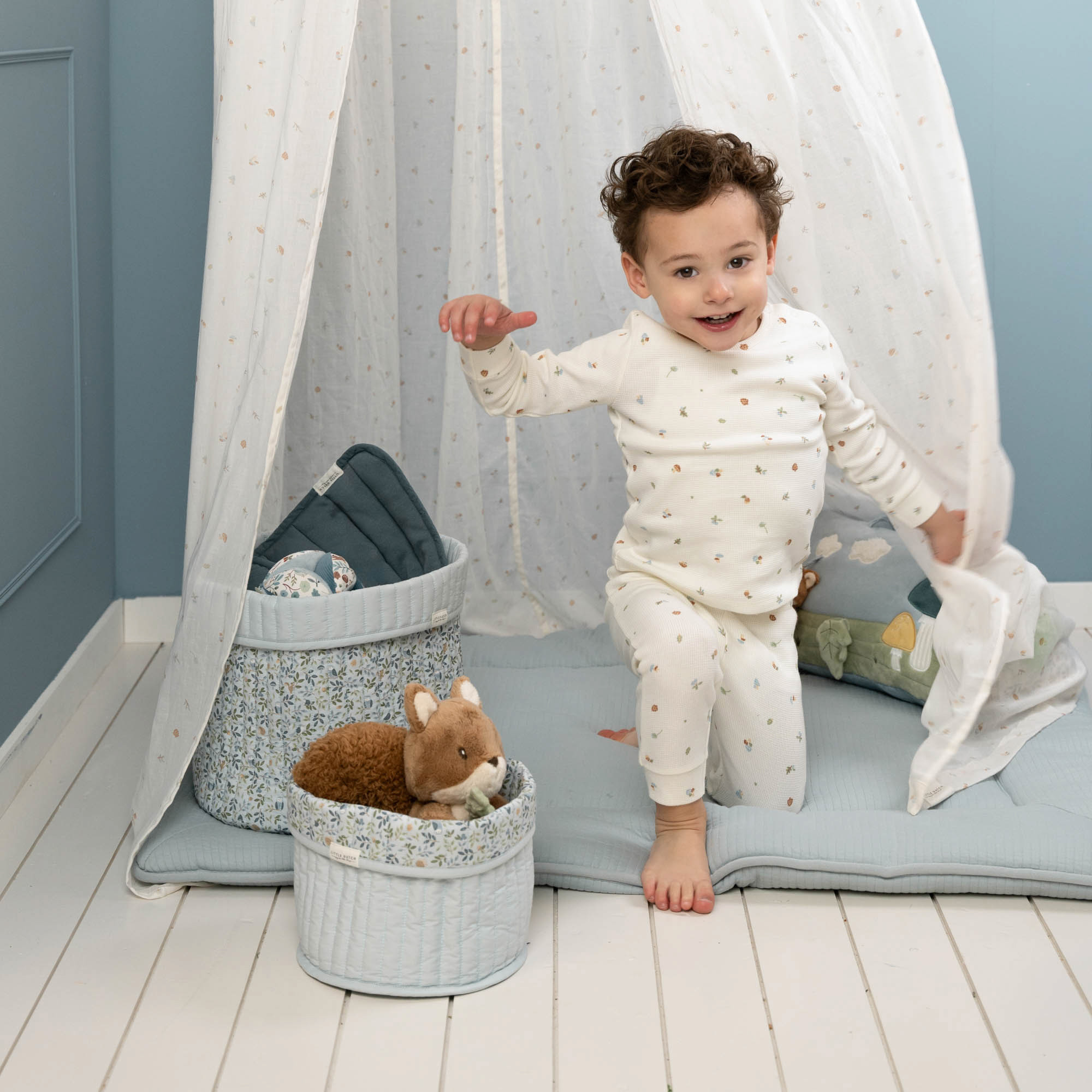 Aufbewahrungskörbe, LITTLE DUTCH, Blau – Besonderheit: cooles Wende-Design