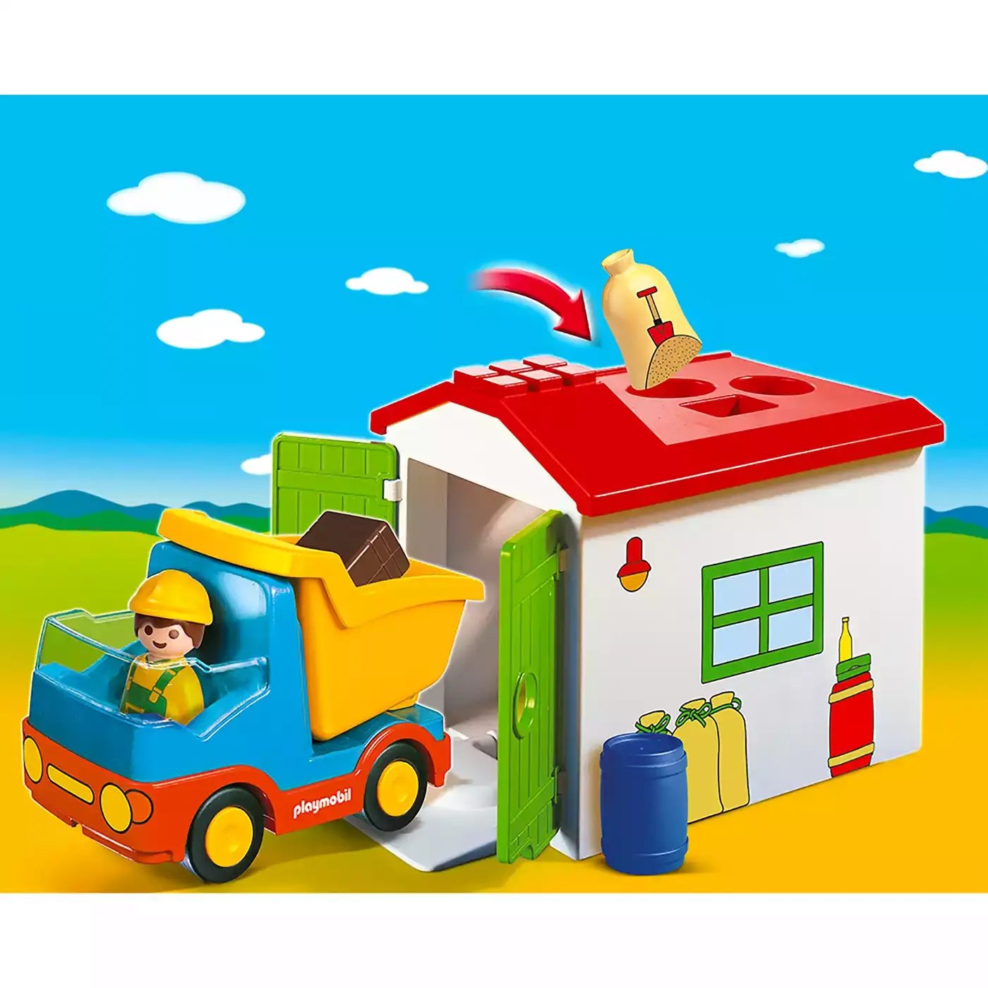 LKW mit Sortiergarage playmobil 2000576221357 1