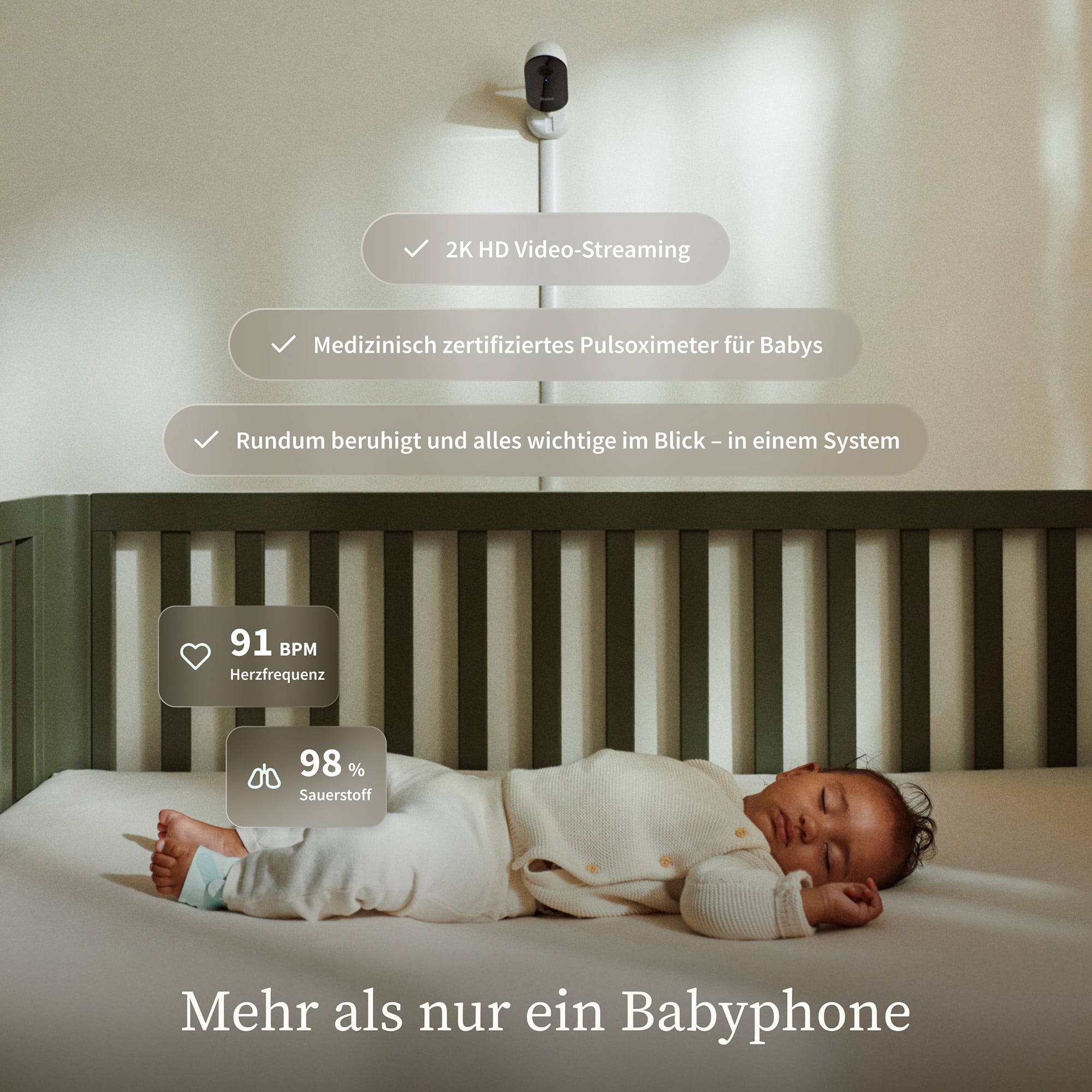 Video Babyphone, Owlet, Pink – Produktansicht