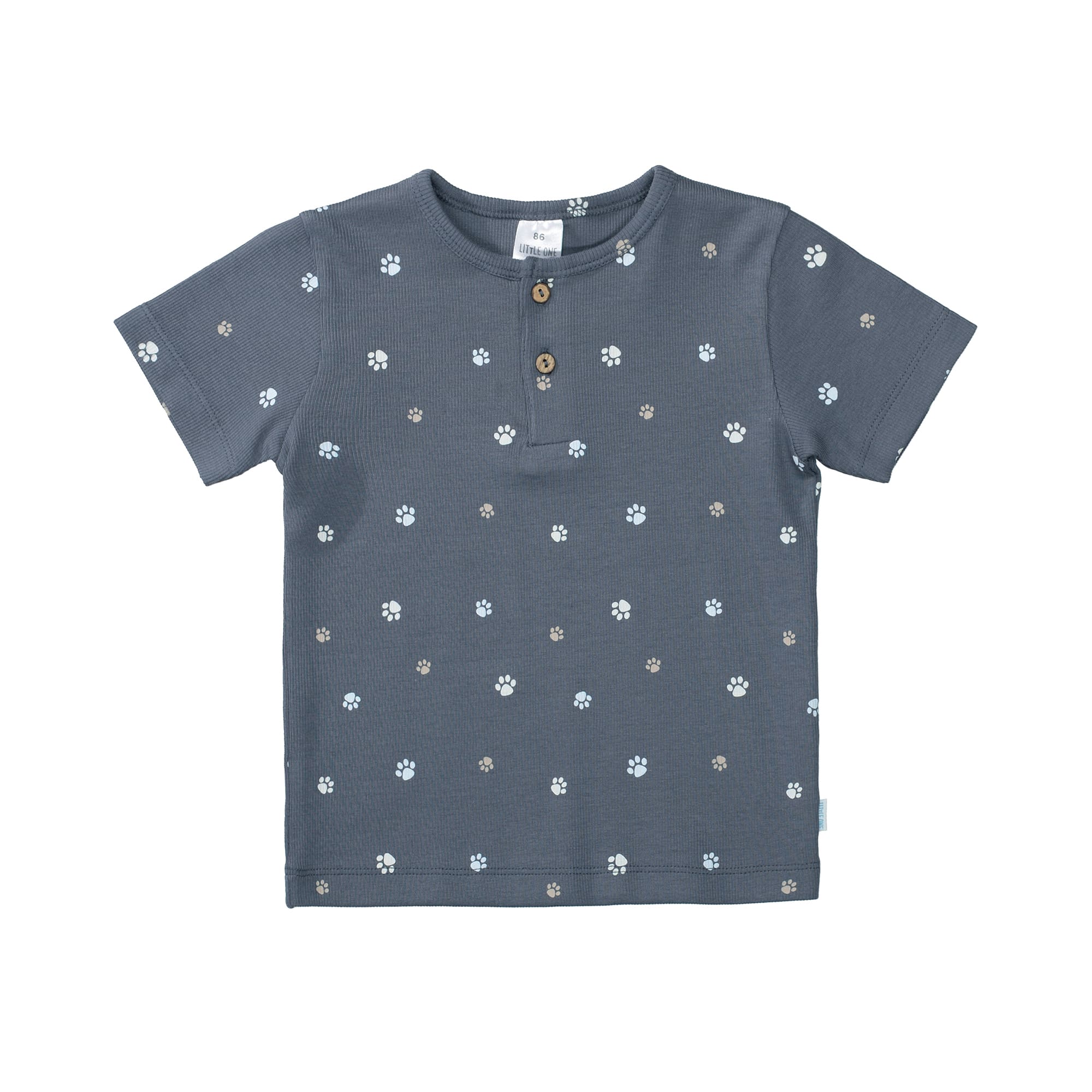 Kurzarmshirts, LITTLE ONE, Blau – Besonderheit: aus 95% Baumwolle