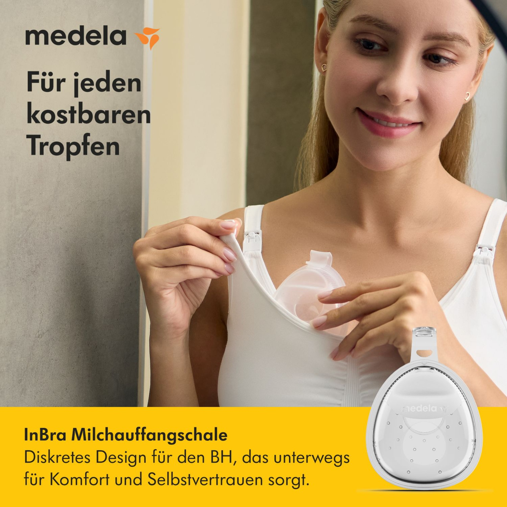 Stillzubehör, medela, Transparent – Besonderheit: die Medela InBra Auffangschalen fangen jeden Tropfen beim Stillen, Abpumpen oder unterwegs auf 