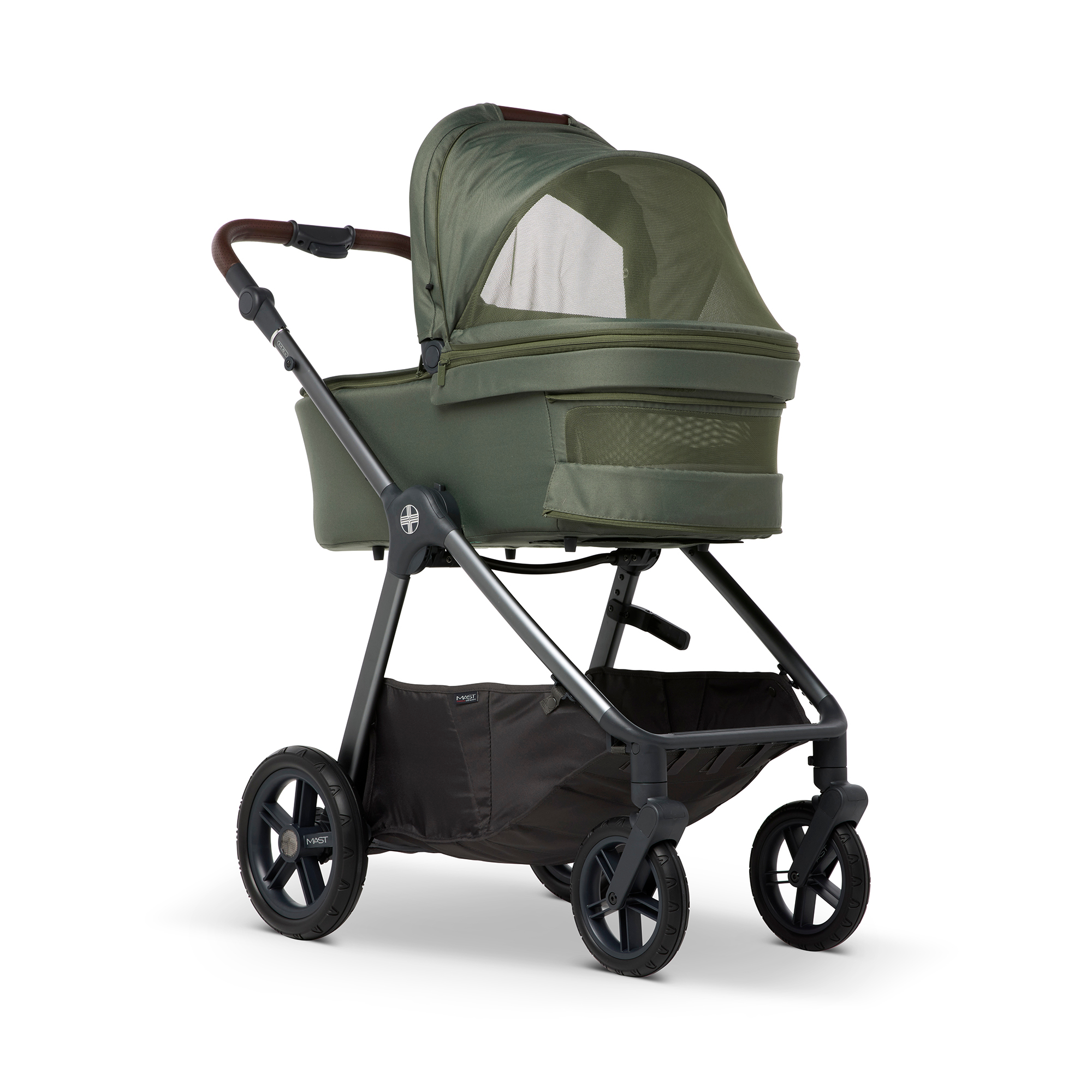 Kombi-Kinderwagen, MAST, Grün – Besonderheit: inkl. Babywanne, Sportsitz, Regenschutz
