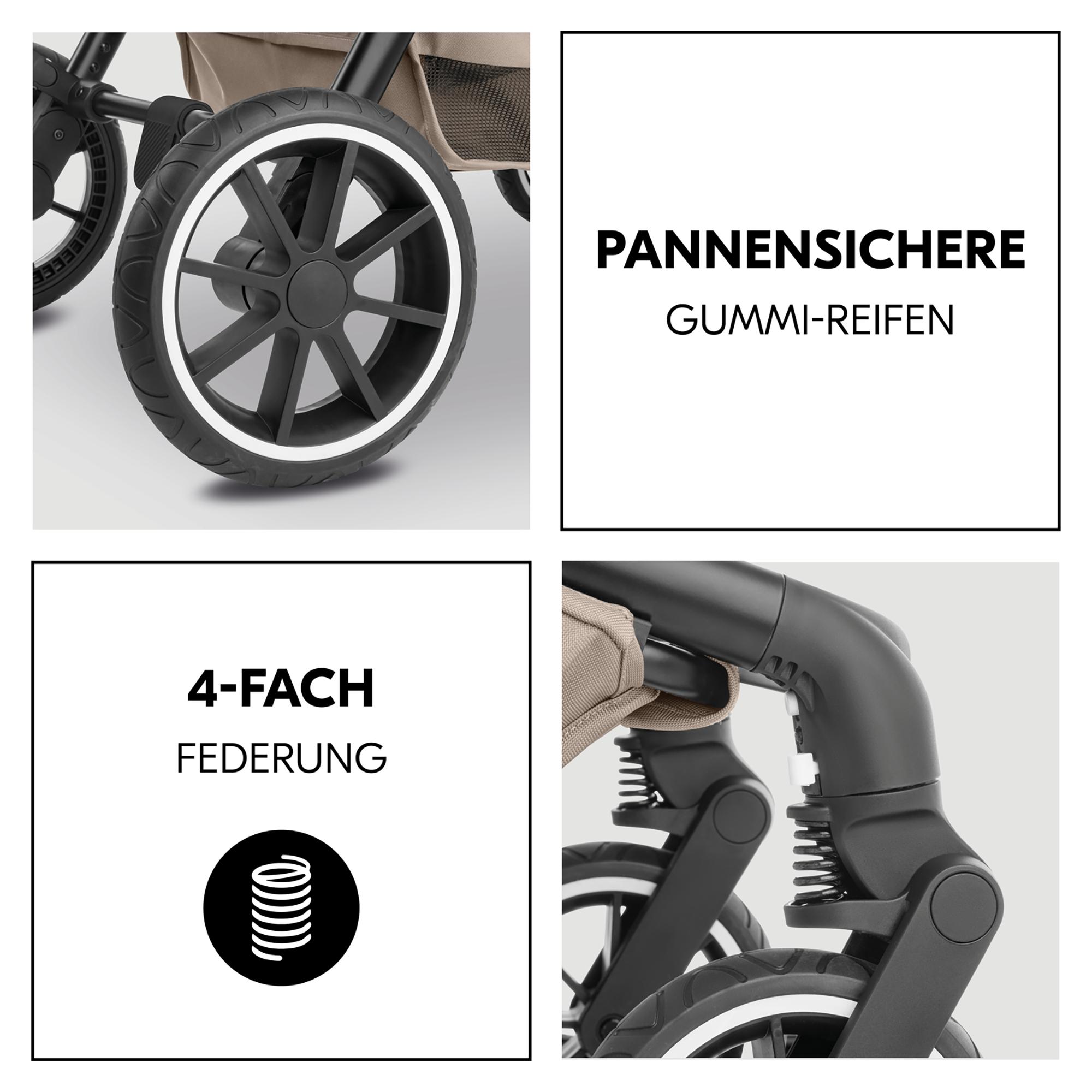 Kombi-Kinderwagen, hauck, Beige – Produktansicht