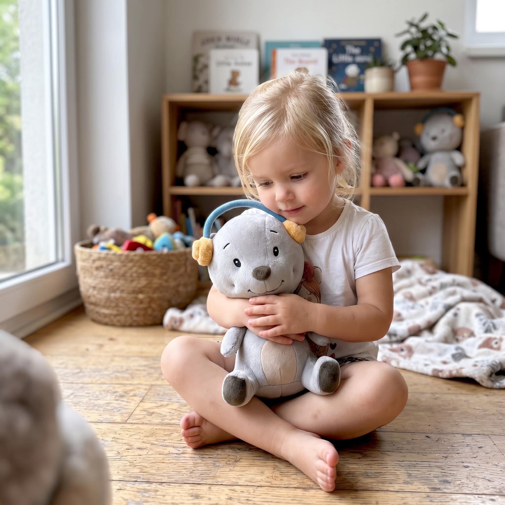 Spieluhren, Lenabo, Grau – Besonderheit: Kuscheltier und Audiobegleiter in einem