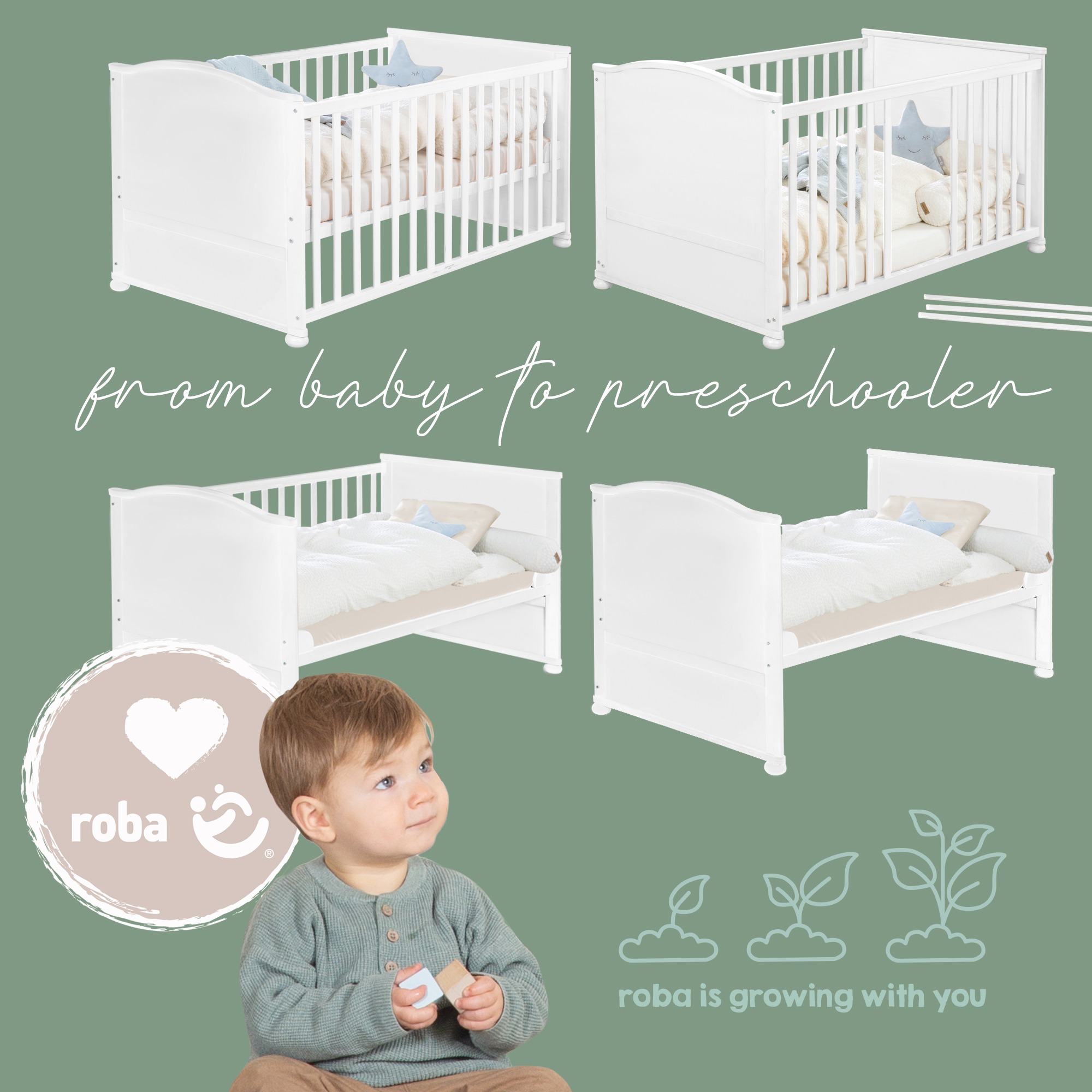 Gitterbetten, roba, Weiß – Produktansicht