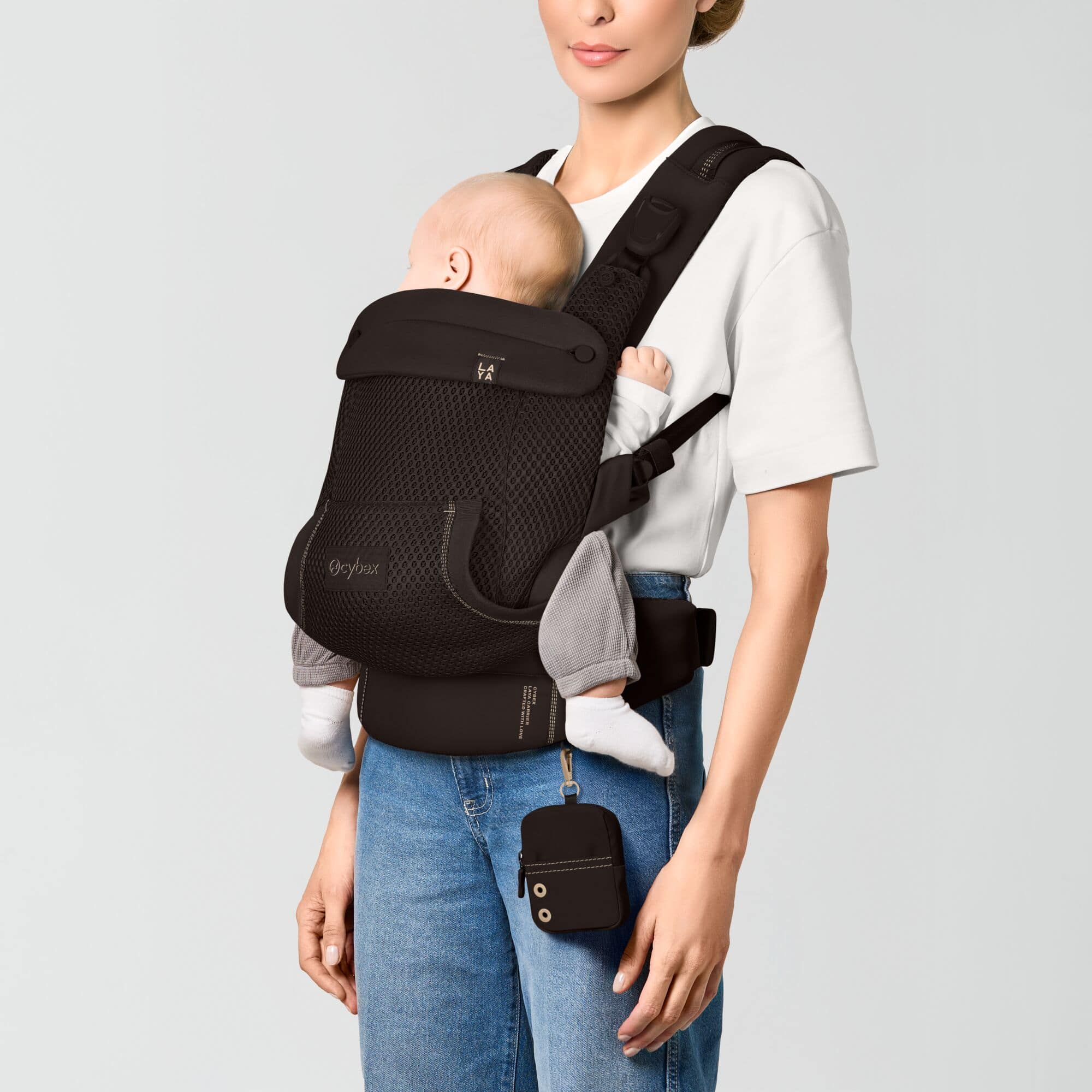 Babytragen Mesh, cybex, Braun – Besonderheit: magnetische Schnallen