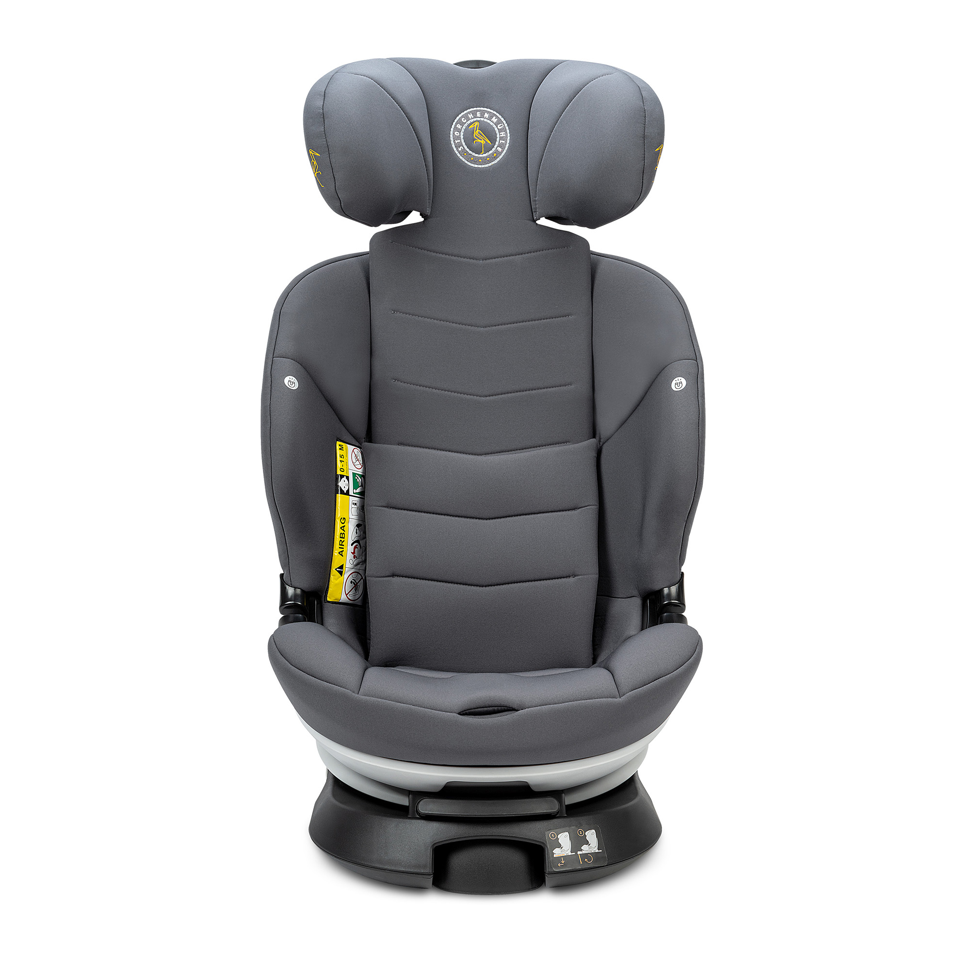 Kindersitze 9-36 kg, Gruppe 1/2/3, Storchenmühle, Grau – Produktansicht