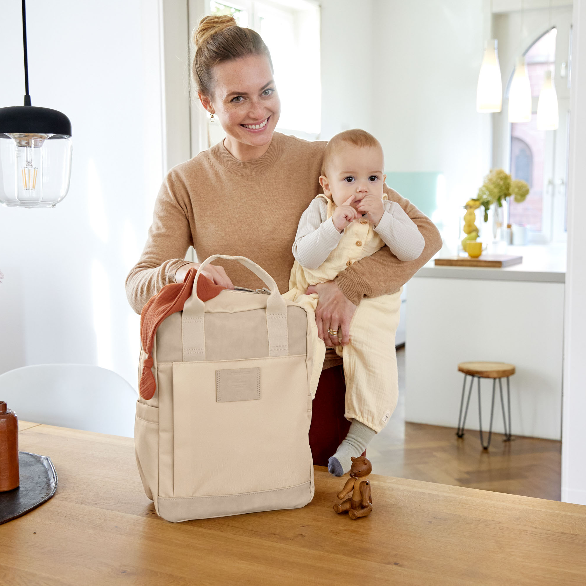 Wickelrucksäcke, LÄSSIG, Beige – Produktansicht
