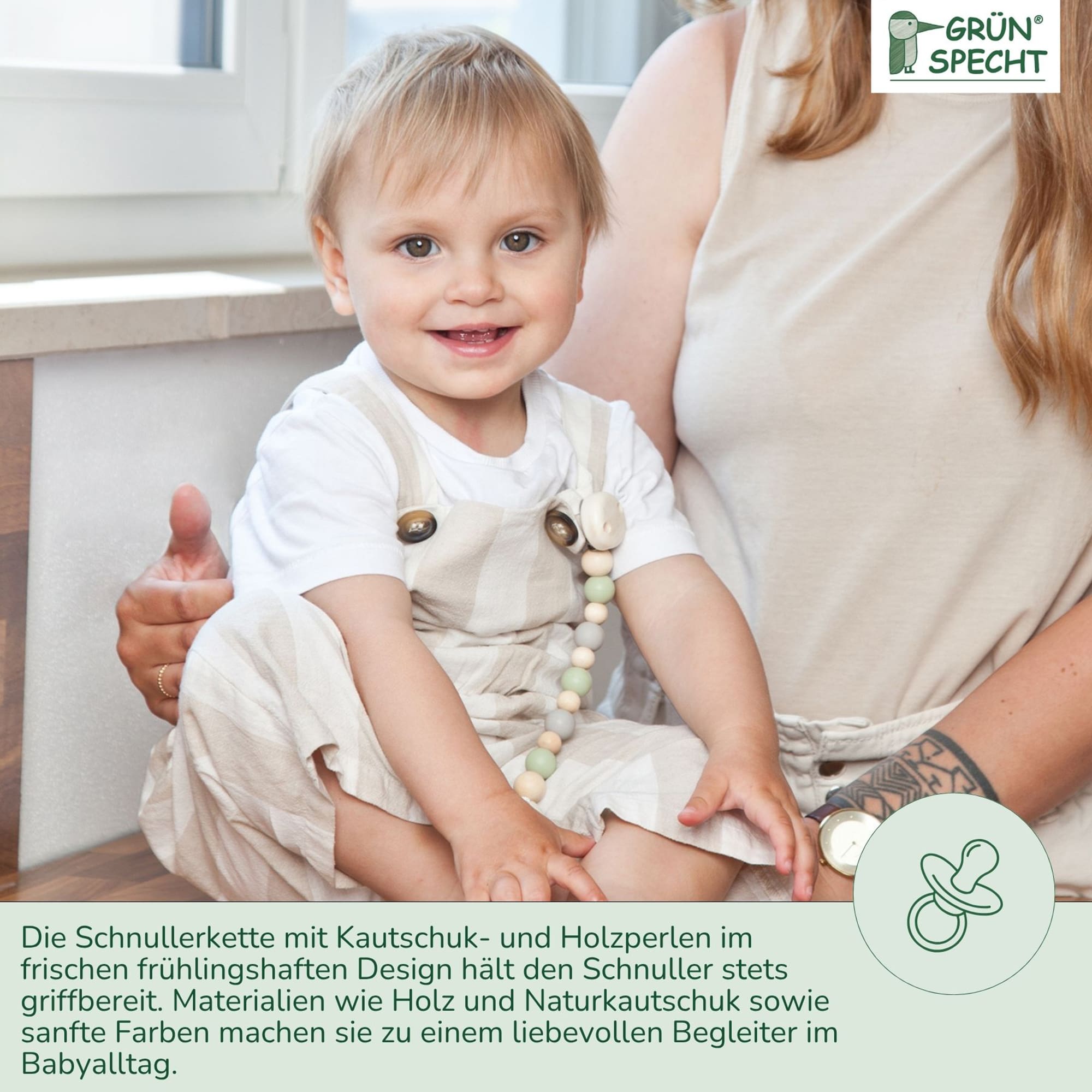 Schnullerketten, GRÜNSPECHT, Grün – Produktansicht