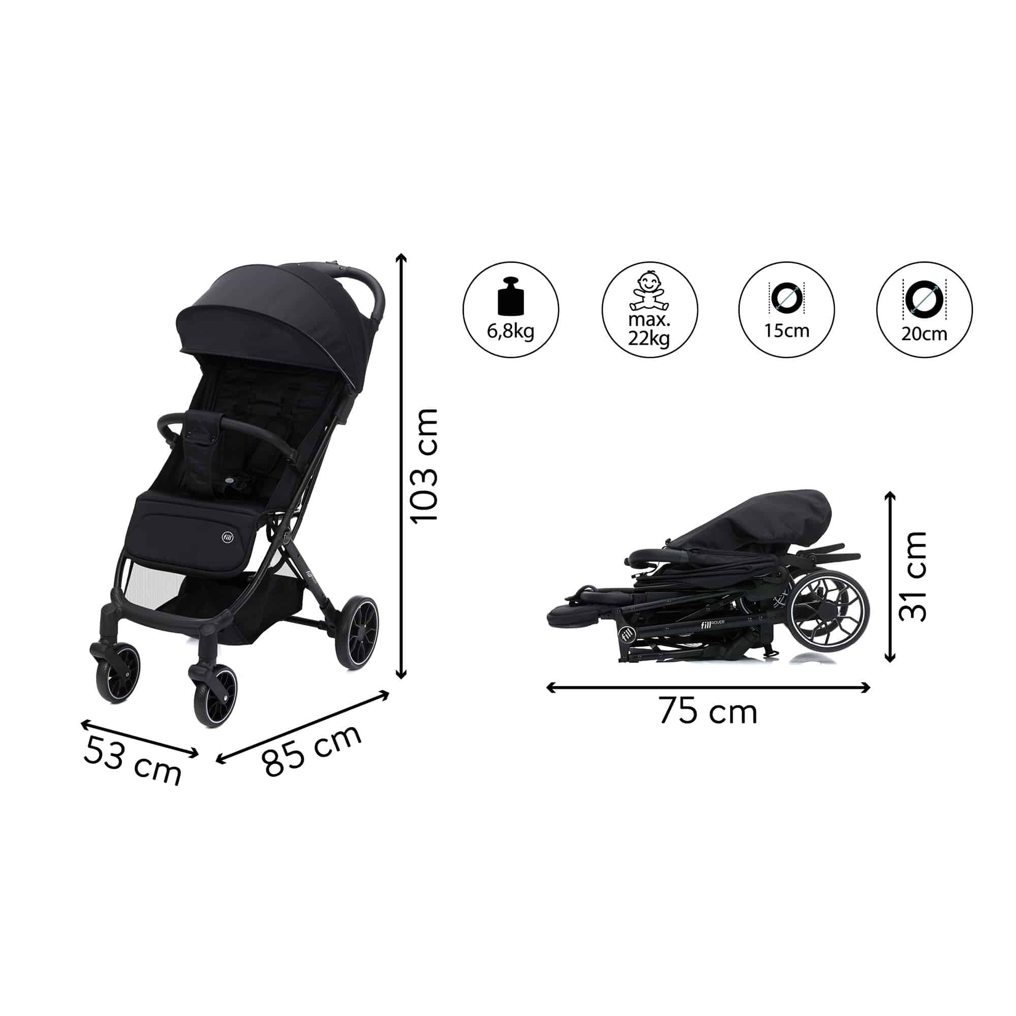 Buggys, LITTLE ONE, Schwarz – Produktansicht