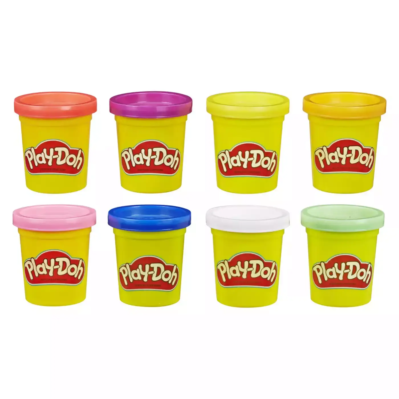 8er-Pack Knete in Regenbogenfarben Play-Doh Rot Weiß Grün Pink Orange Lila Gelb Blau 2000579231902 3