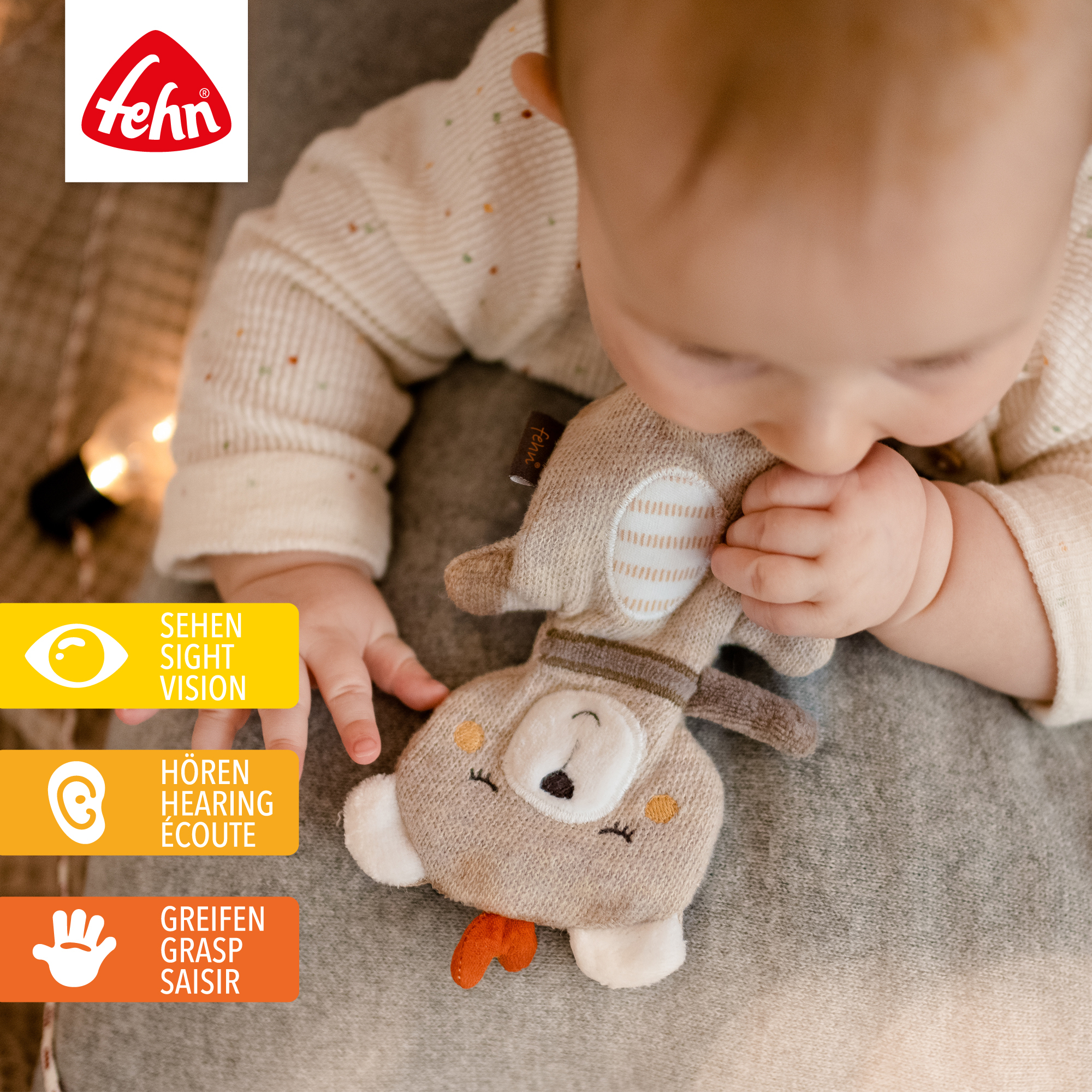 Kuscheltiere, fehn, Braun – Besonderheit: aus Baumwolle