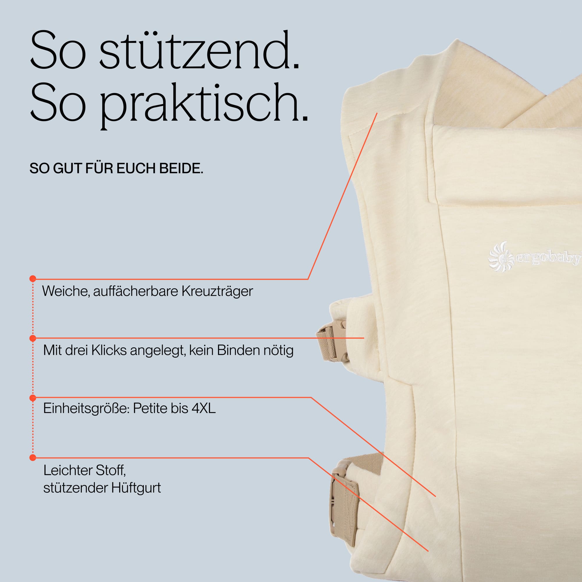 Babytragen, ERGObaby, Beige – Produktansicht