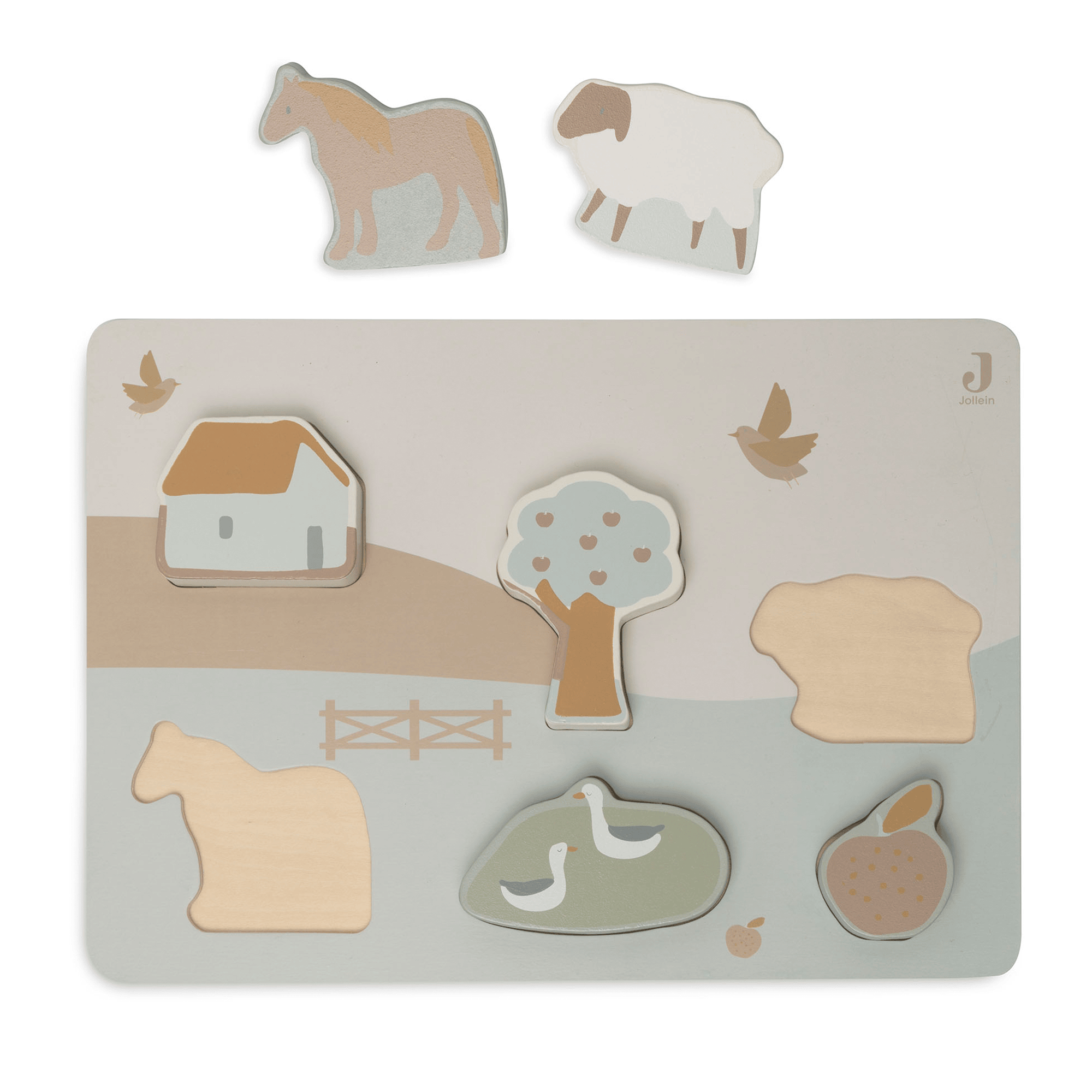 Holzpuzzle, jollein, Blau – Produktansicht
