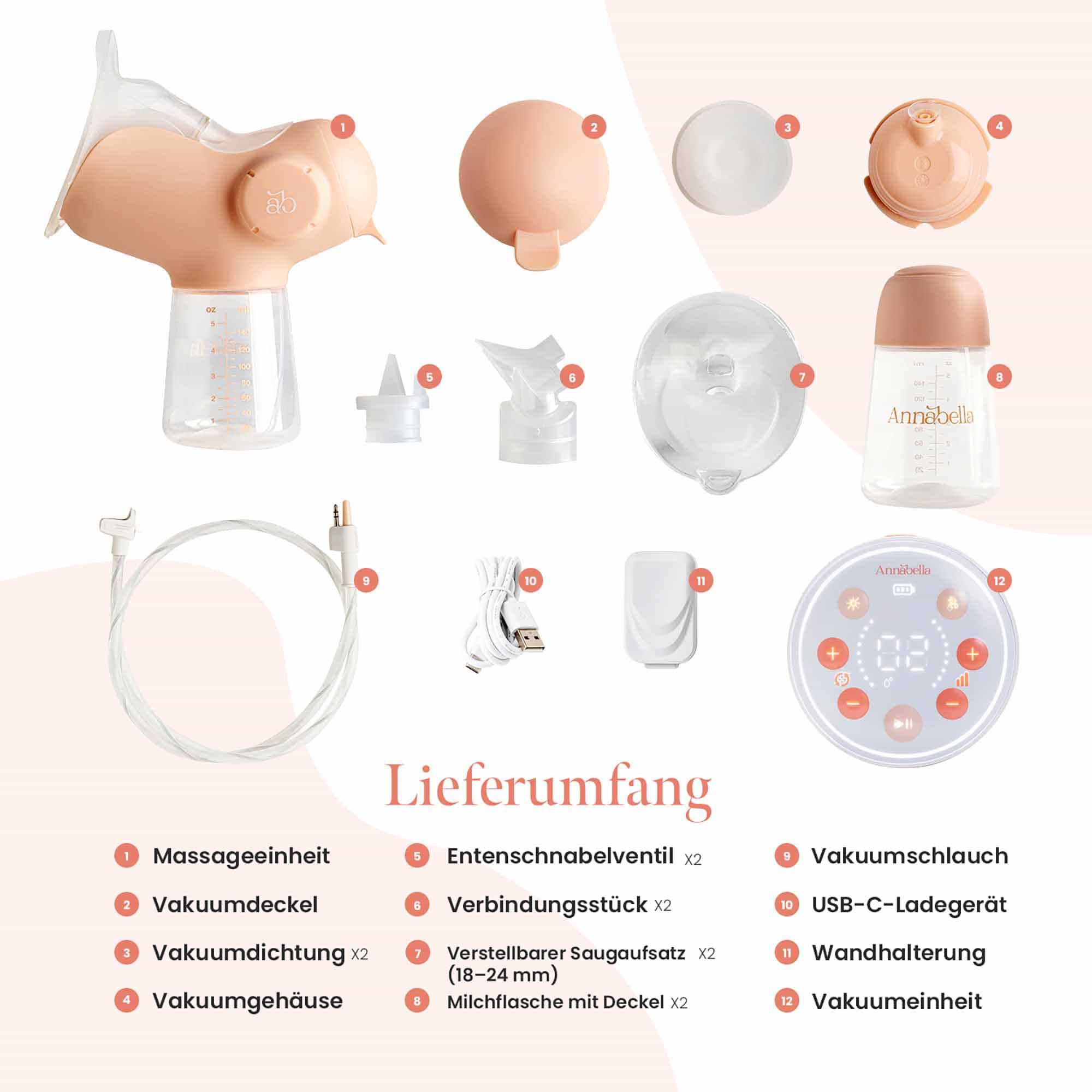 Hands Free Milchpumpen, Annabella, Beige – Produktansicht