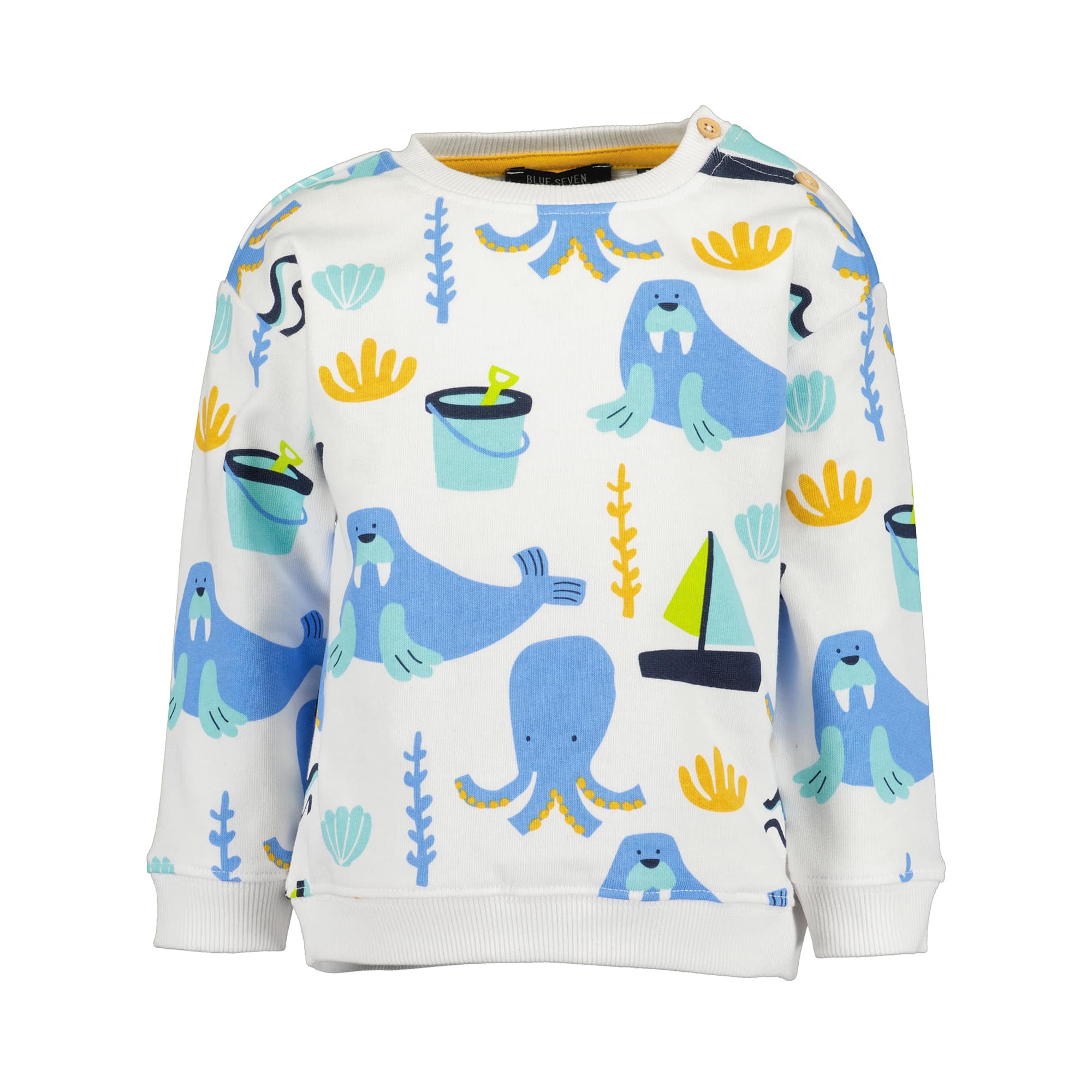 Pullover & Sweatshirts, blue seven, Blau – Besonderheit: aus 100% Baumwolle