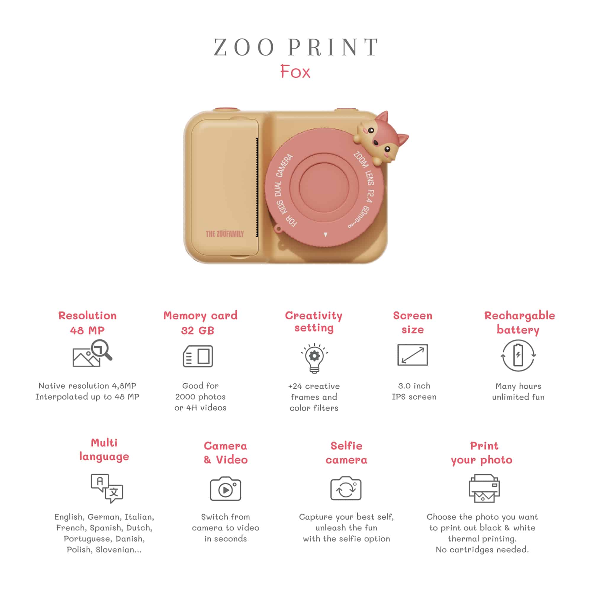 Elektronisches Spielzeug, ZOOFAMILY, Beige – Produktansicht