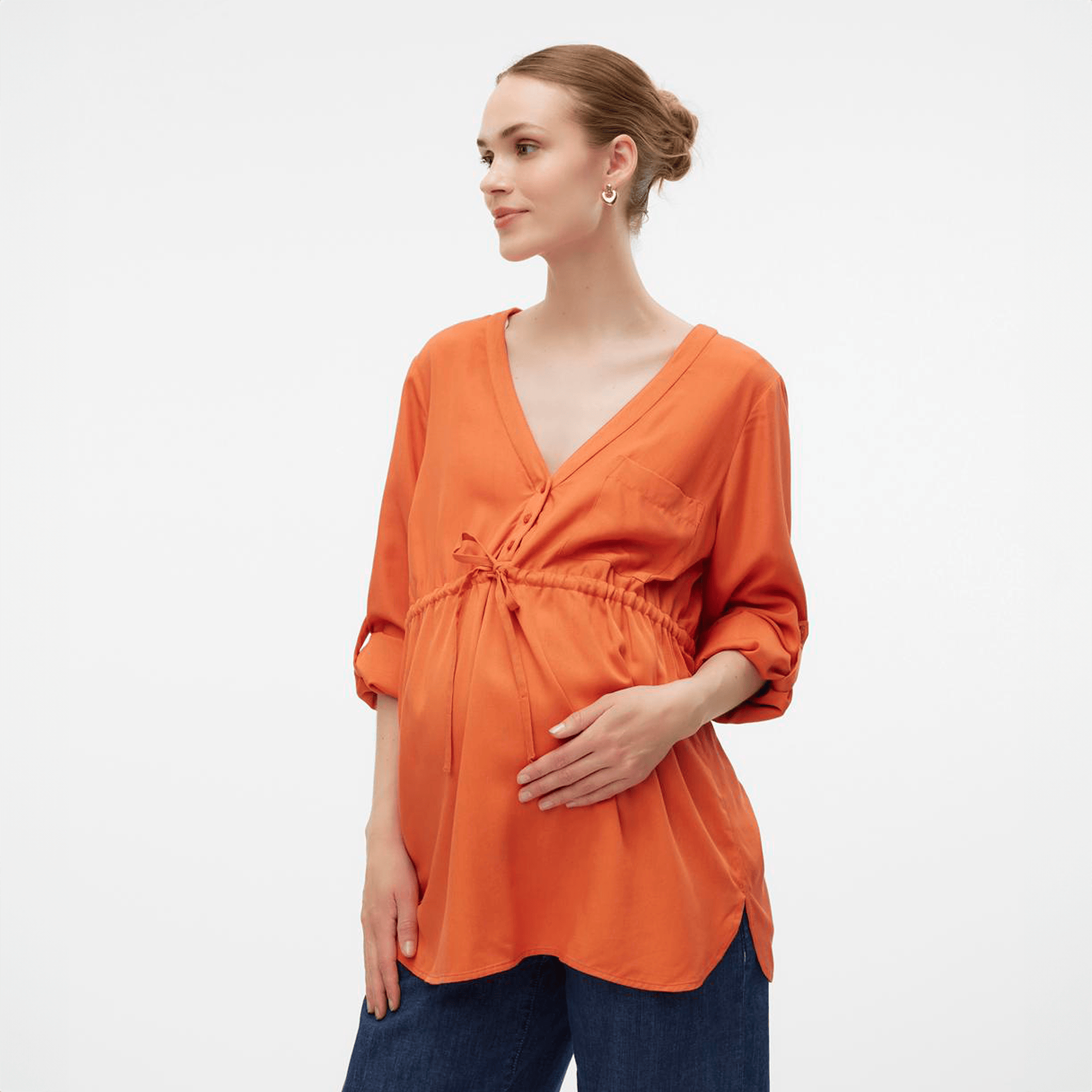 Umstandsoberteile, Mamalicious, Rot – Besonderheit: Kordelzugverschluss und Knopf-Details