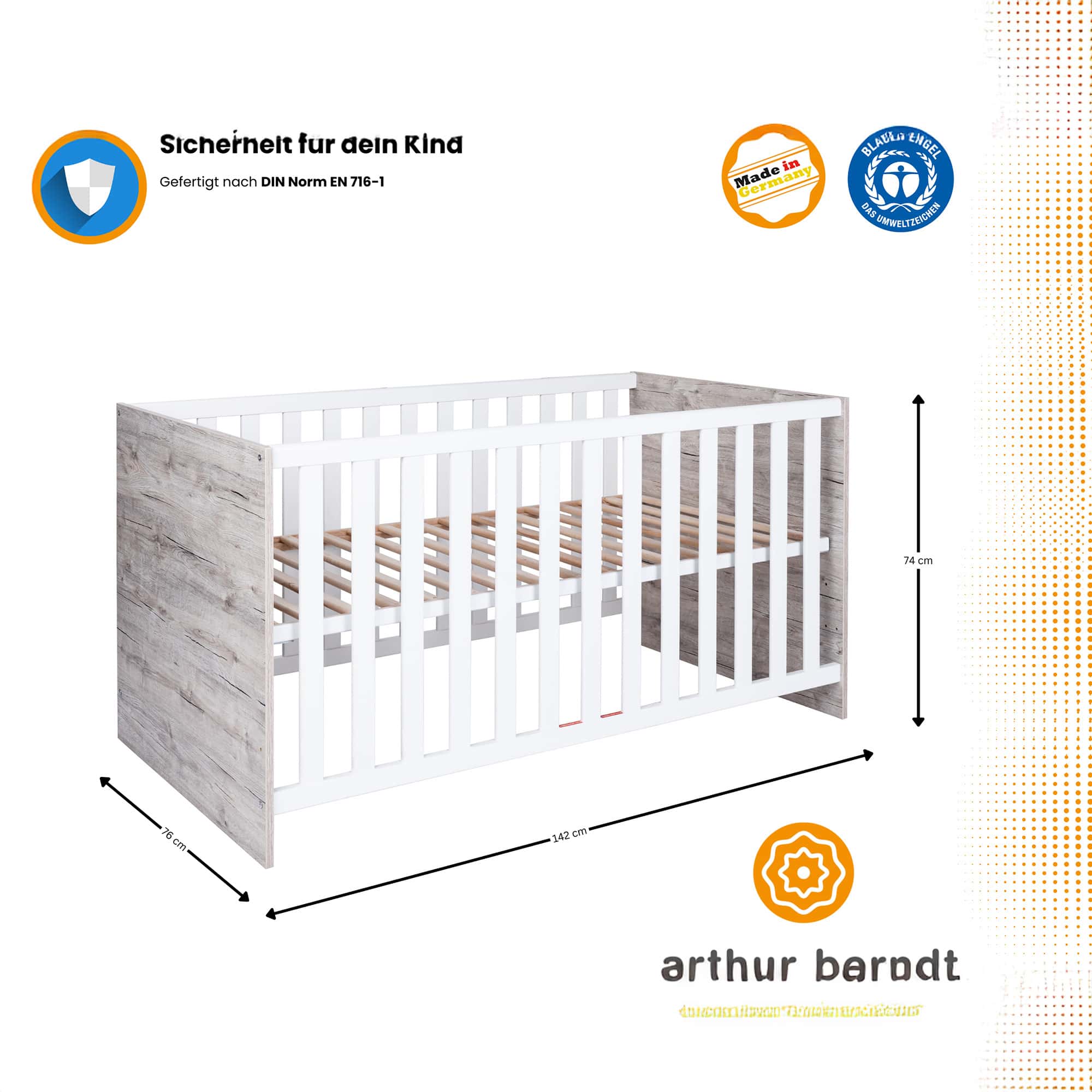 Gitterbetten, Arthur Berndt, Weiß – Produktansicht